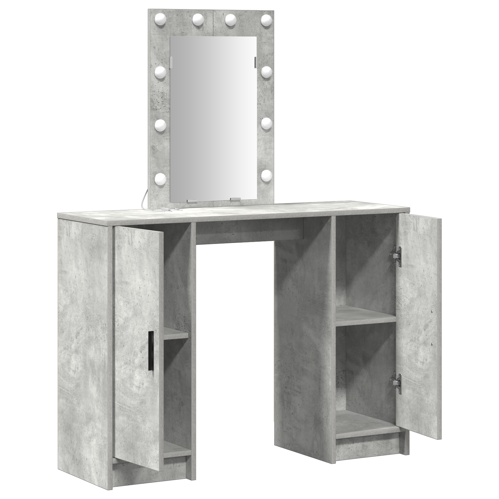 Dressing Table with LED Lights Concrete Grey 102x33x135 cm - Image 4