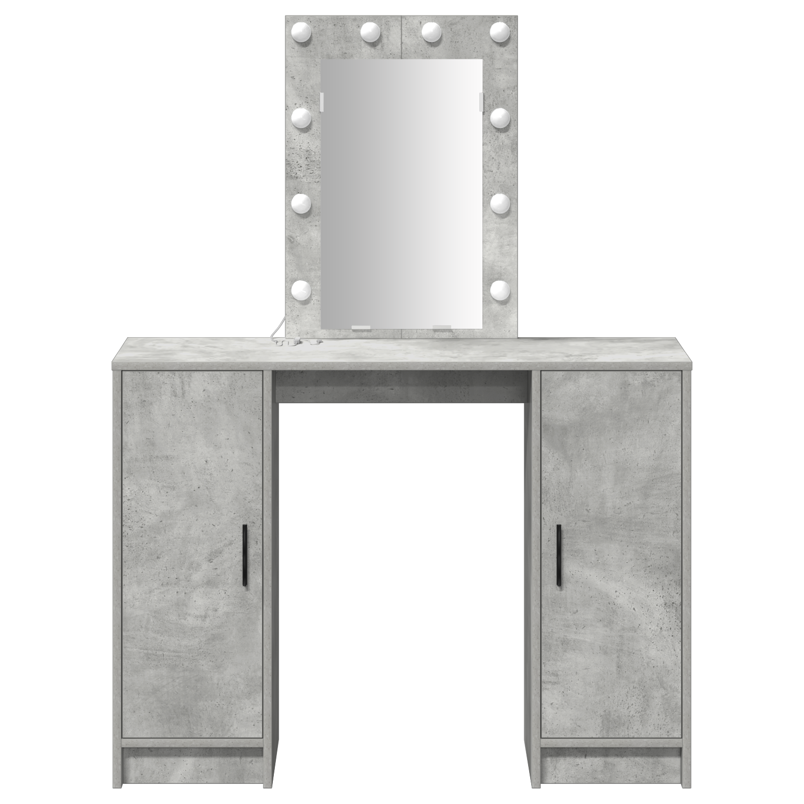 Dressing Table with LED Lights Concrete Grey 102x33x135 cm - Image 5