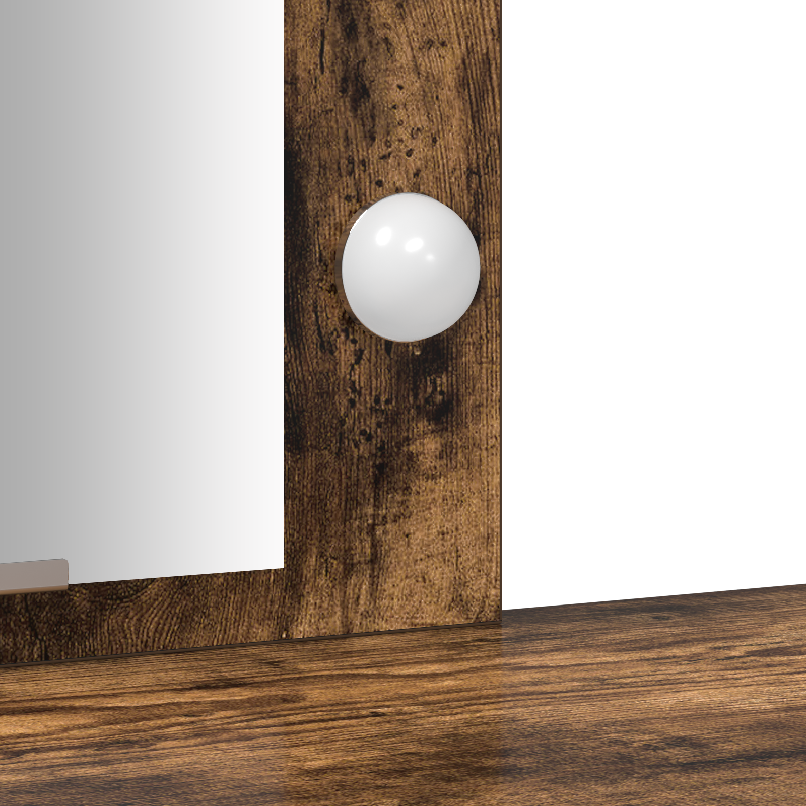 Dressing Table with LED Lights Smoked Oak 102x33x135 cm - Image 8