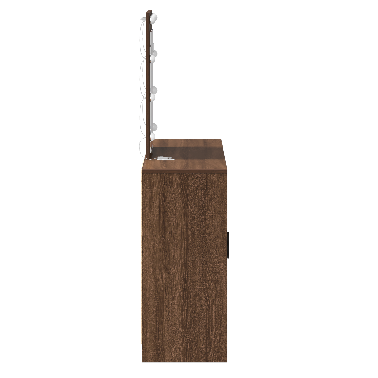 Dressing Table with LED Lights Brown Oak 102x33x135 cm - Image 6