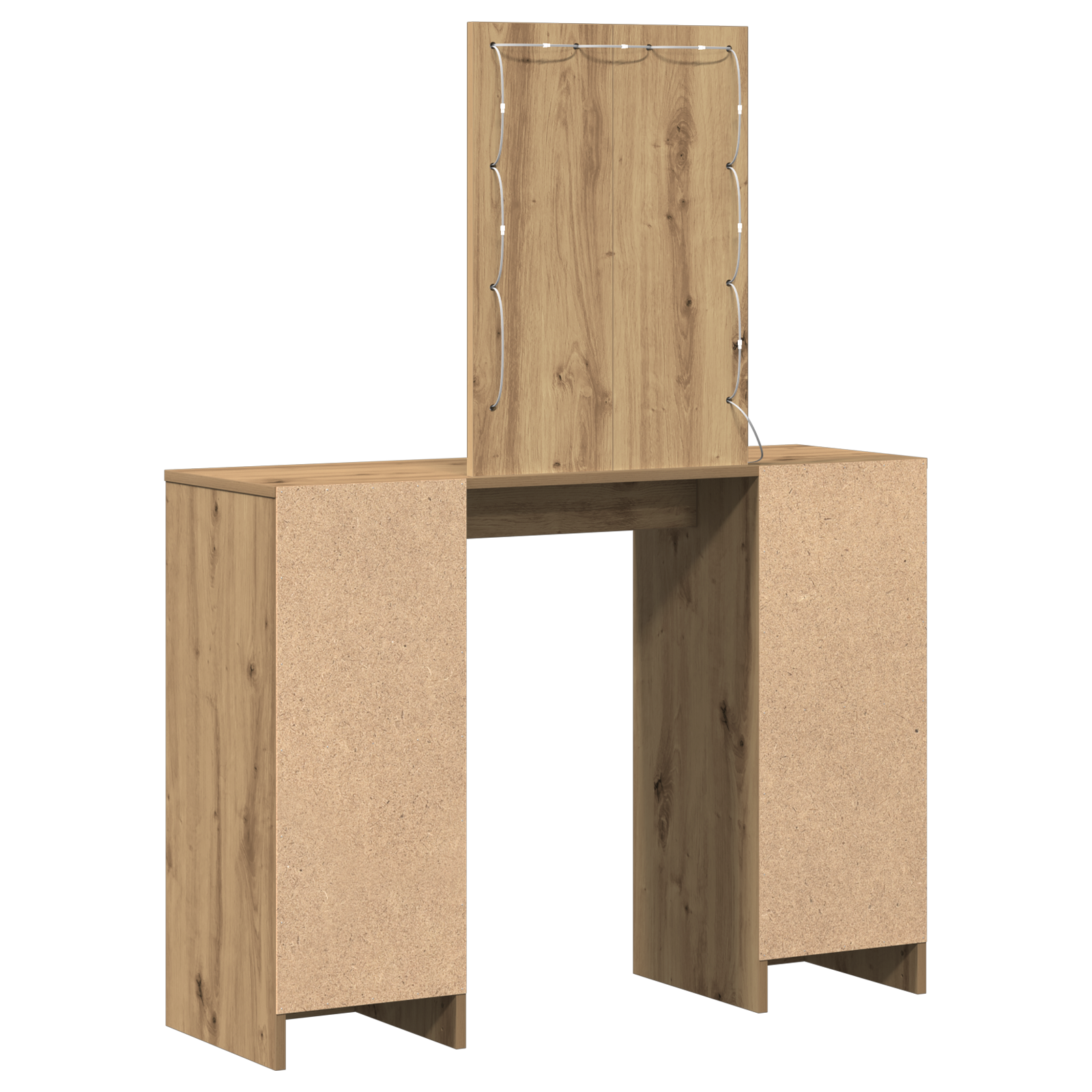 Dressing Table with LED Lights Artisan Oak 102x33x135 cm - Image 7