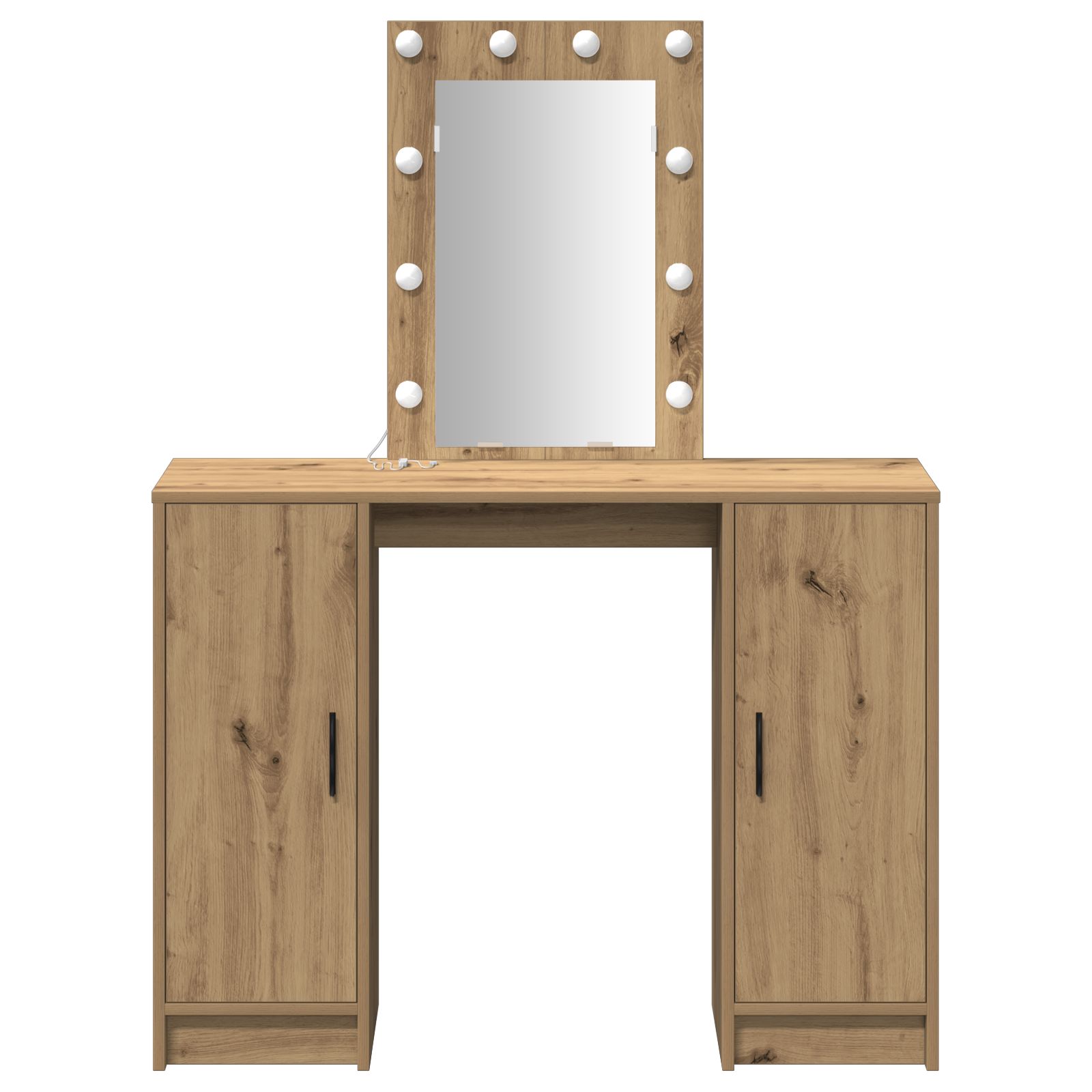 Dressing Table with LED Lights Artisan Oak 102x33x135 cm - Image 5
