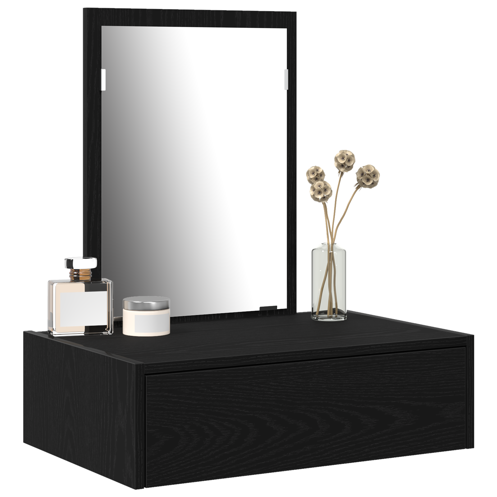Wall Hanging Dressing Table Black Oak 60x40x70 cm - Image 3