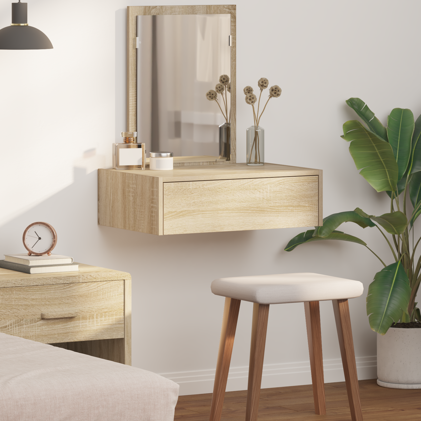 Wall Hanging Dressing Table Sonoma Oak 60x40x70 cm