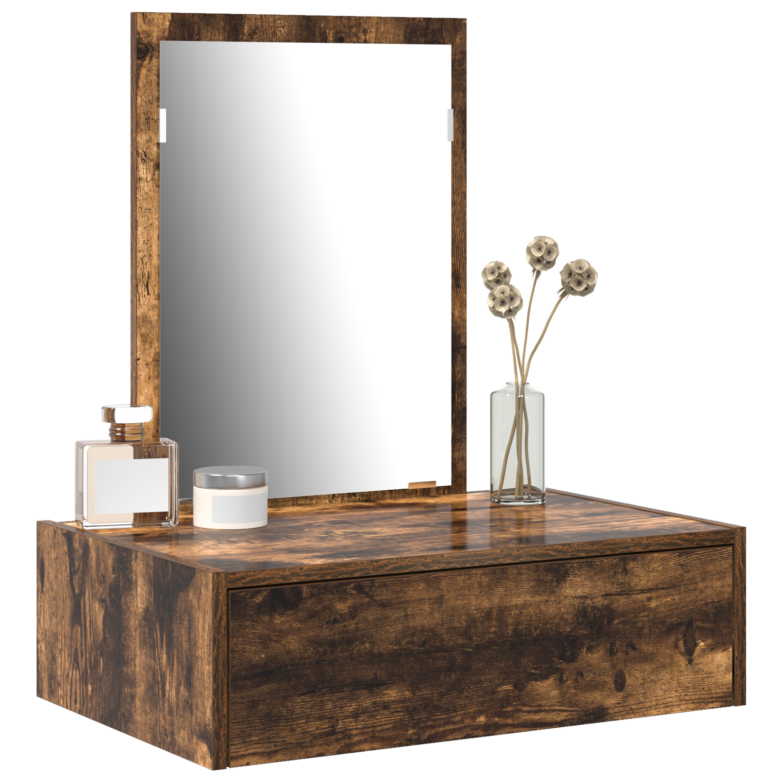 Wall Mounted Dressing Table Smoked Oak 60x40x70 cm - Image 3