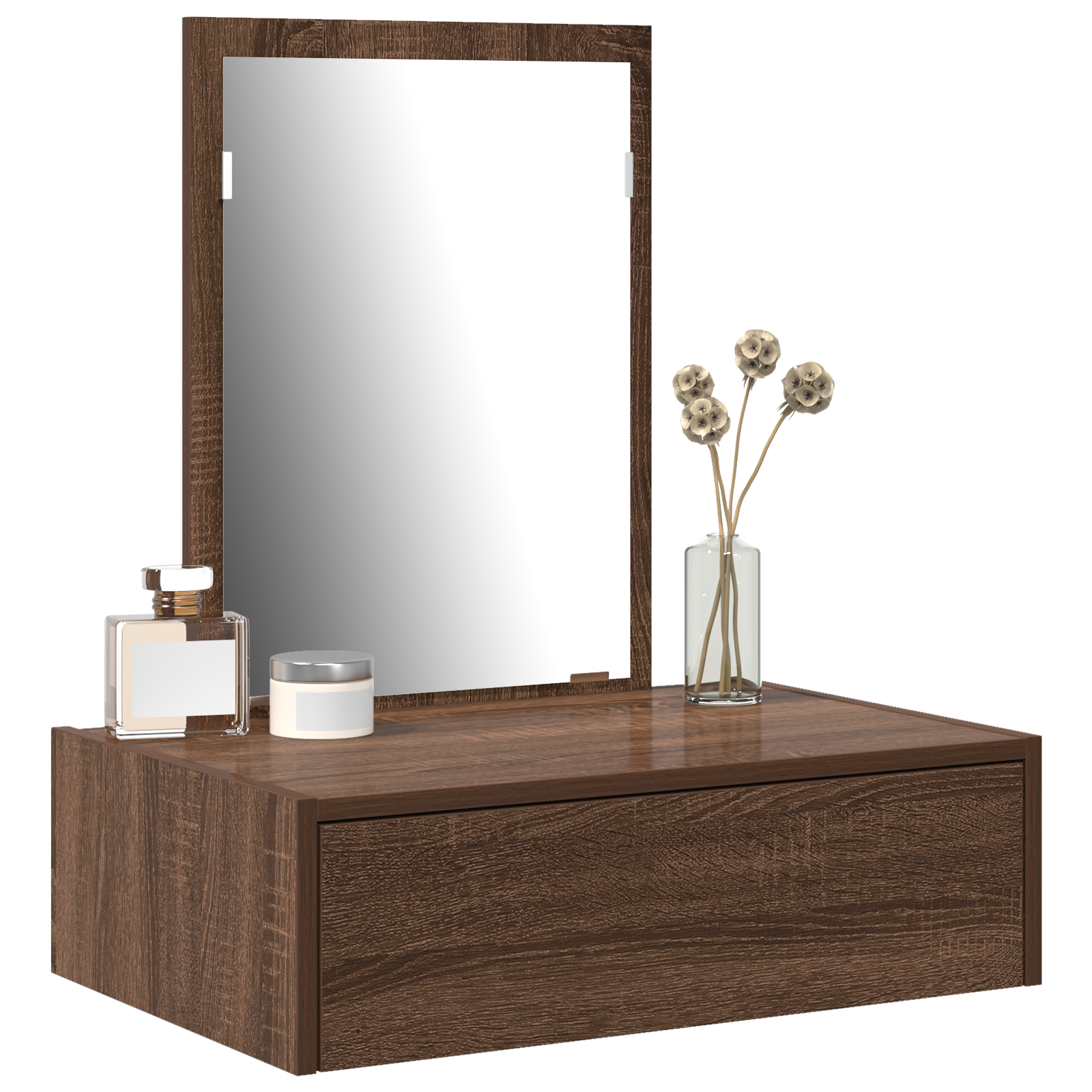 Wall Hanging Dressing Table Brown Oak 60x40x70 cm - Image 3