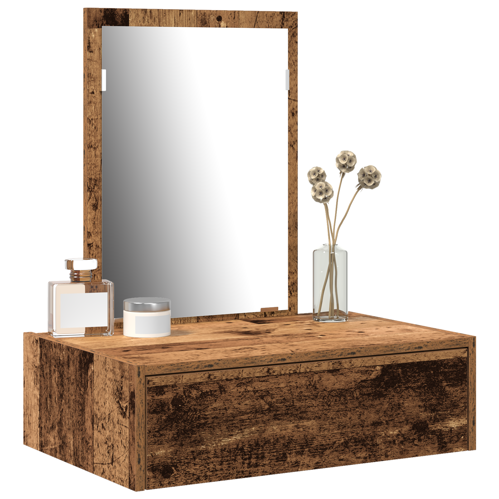 Wall Hanging Dressing Table Old Wood 60x40x70 cm - Image 3