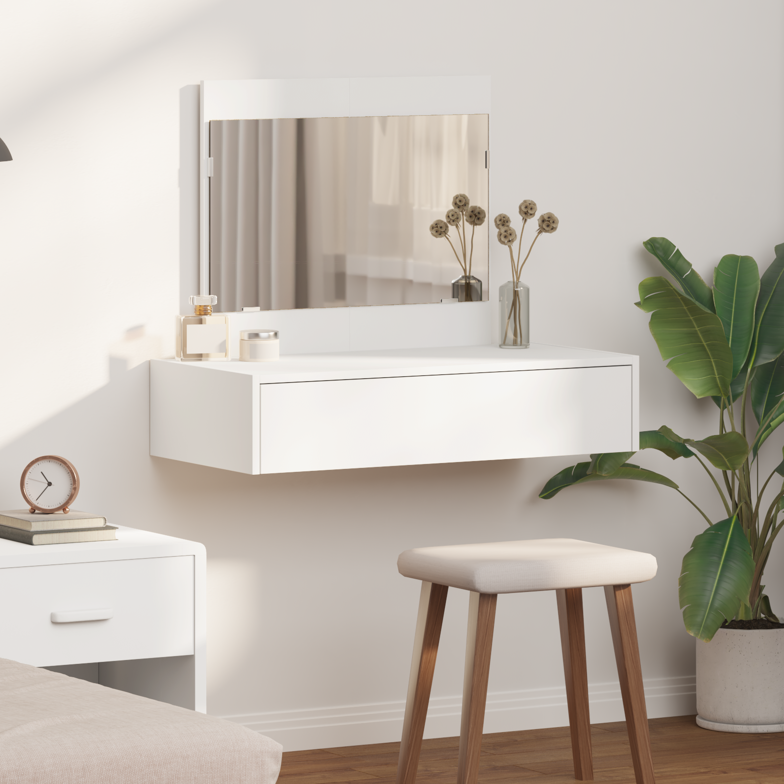 Wall Hanging Dressing Table White 83x40x70 cm