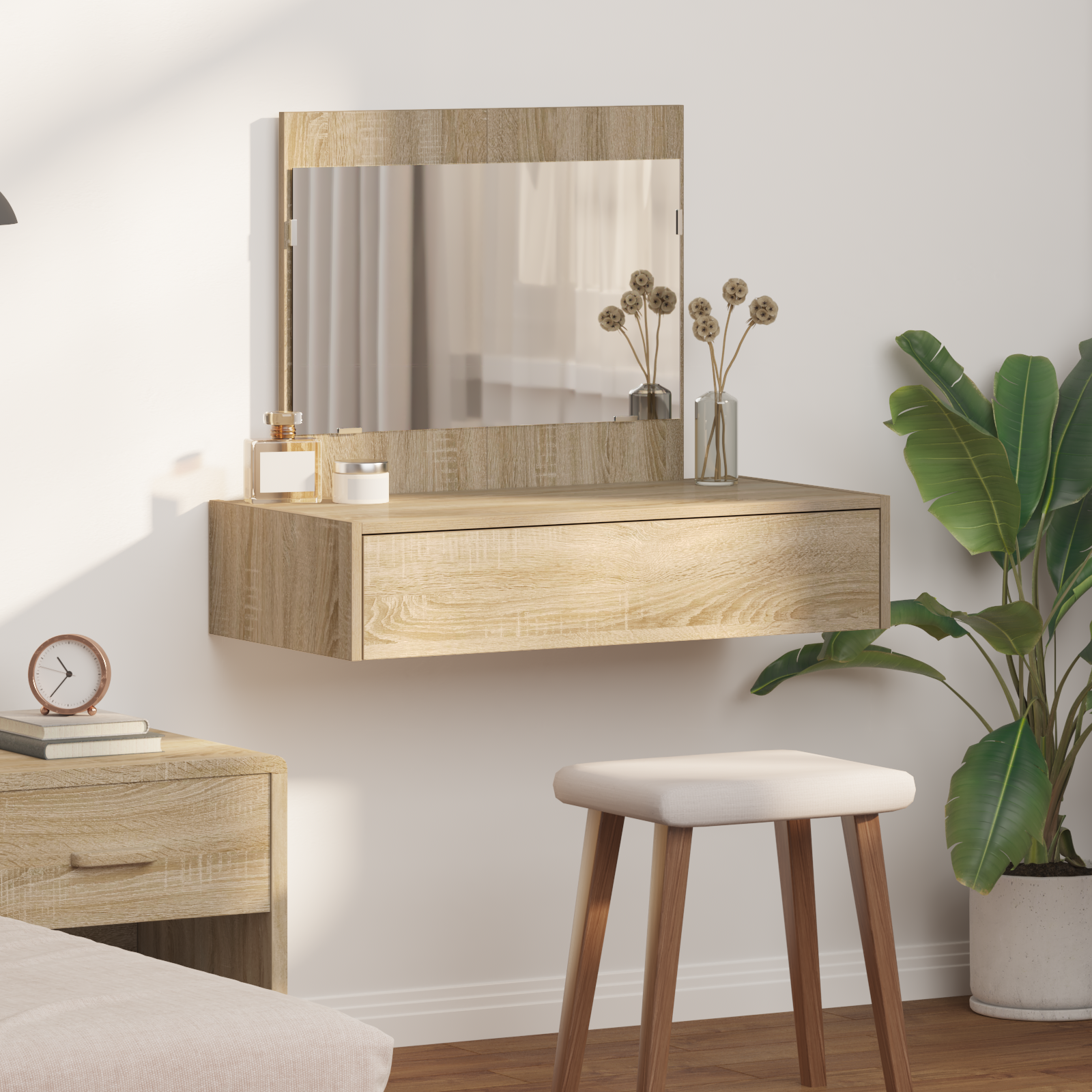 Wall Hanging Dressing Table Sonoma Oak 83x40x70 cm