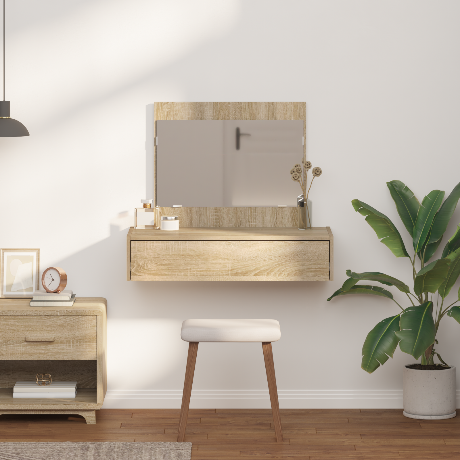 Wall Hanging Dressing Table Sonoma Oak 83x40x70 cm - Image 4