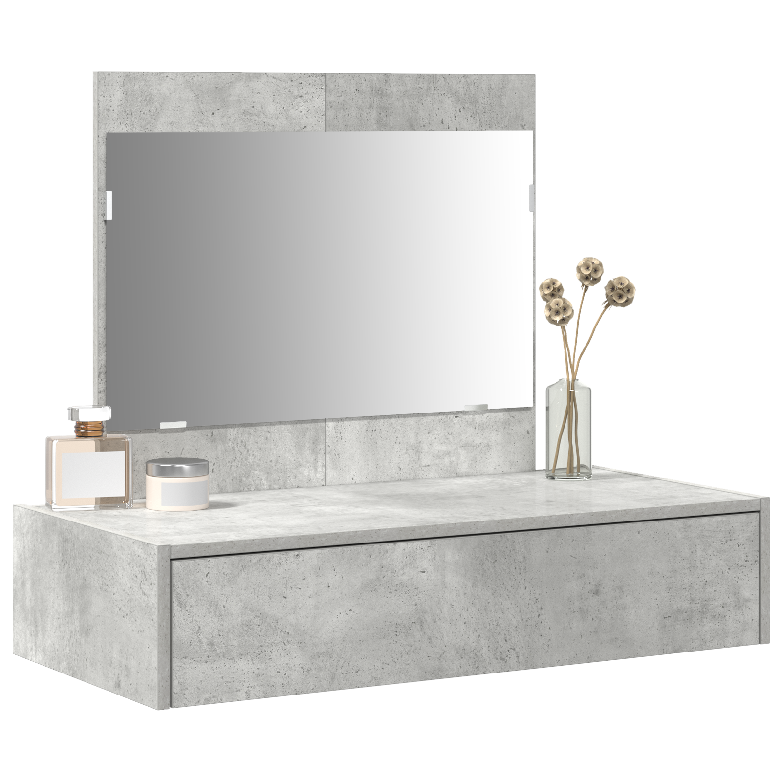 Wall Hanging Dressing Table Concrete Grey 83x40x70 cm - Image 3