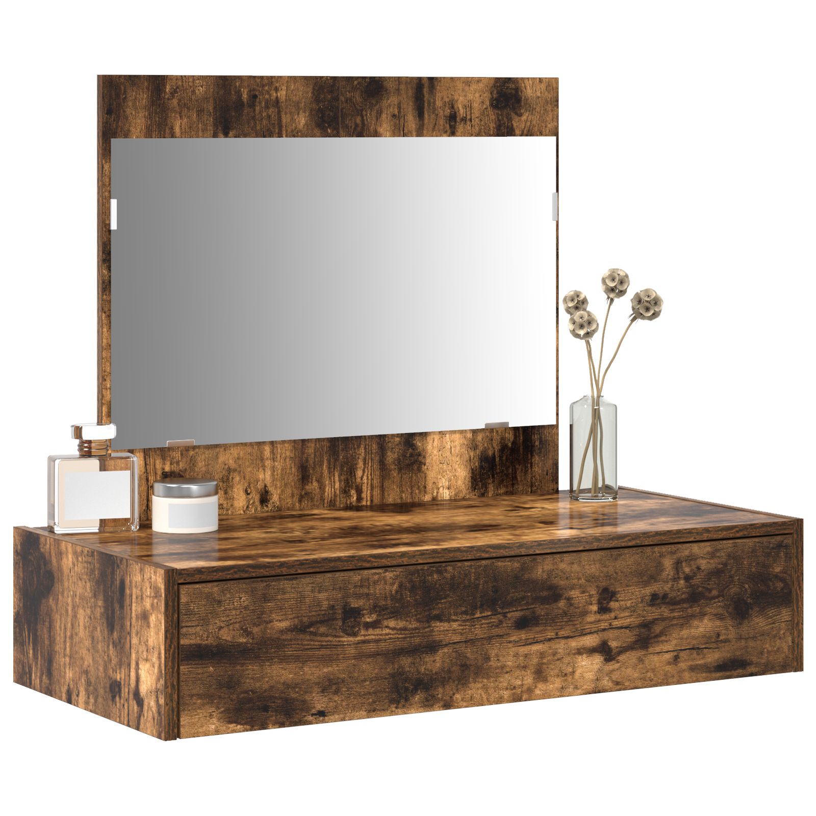 Wall Hanging Dressing Table Smoked Oak 83x40x70 cm - Image 3