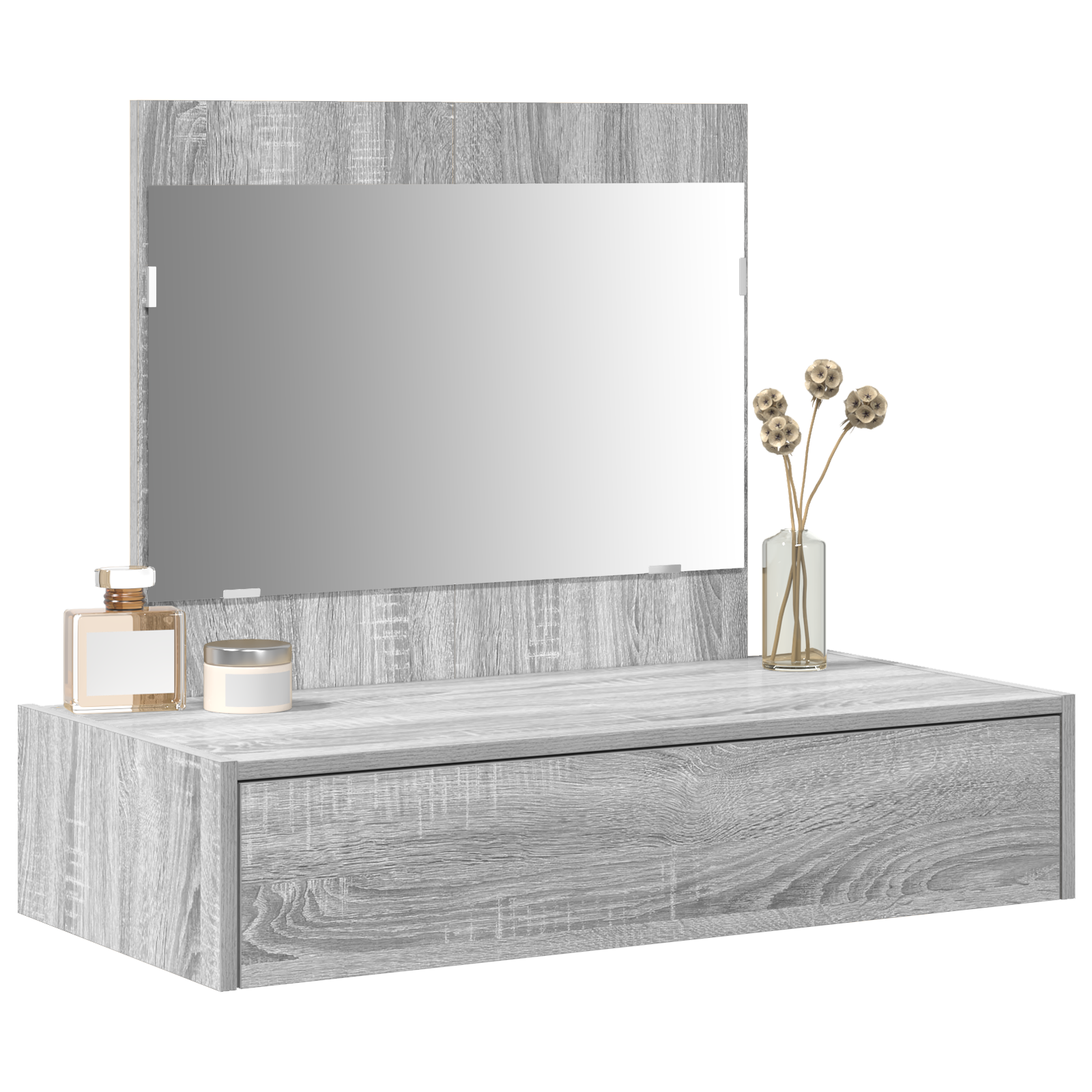 Wall Hanging Dressing Table Grey Sonoma 83x40x70 cm - Image 3