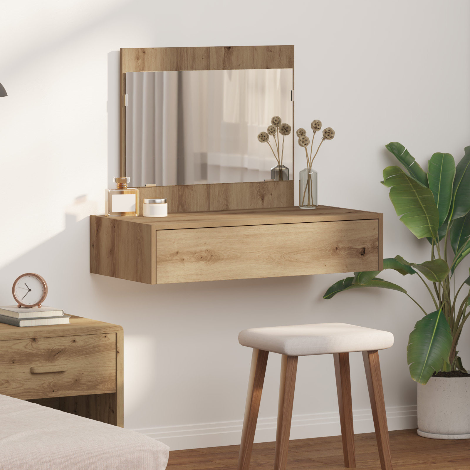 Wall Hanging Dressing Table Artisan Oak 83x40x70 cm