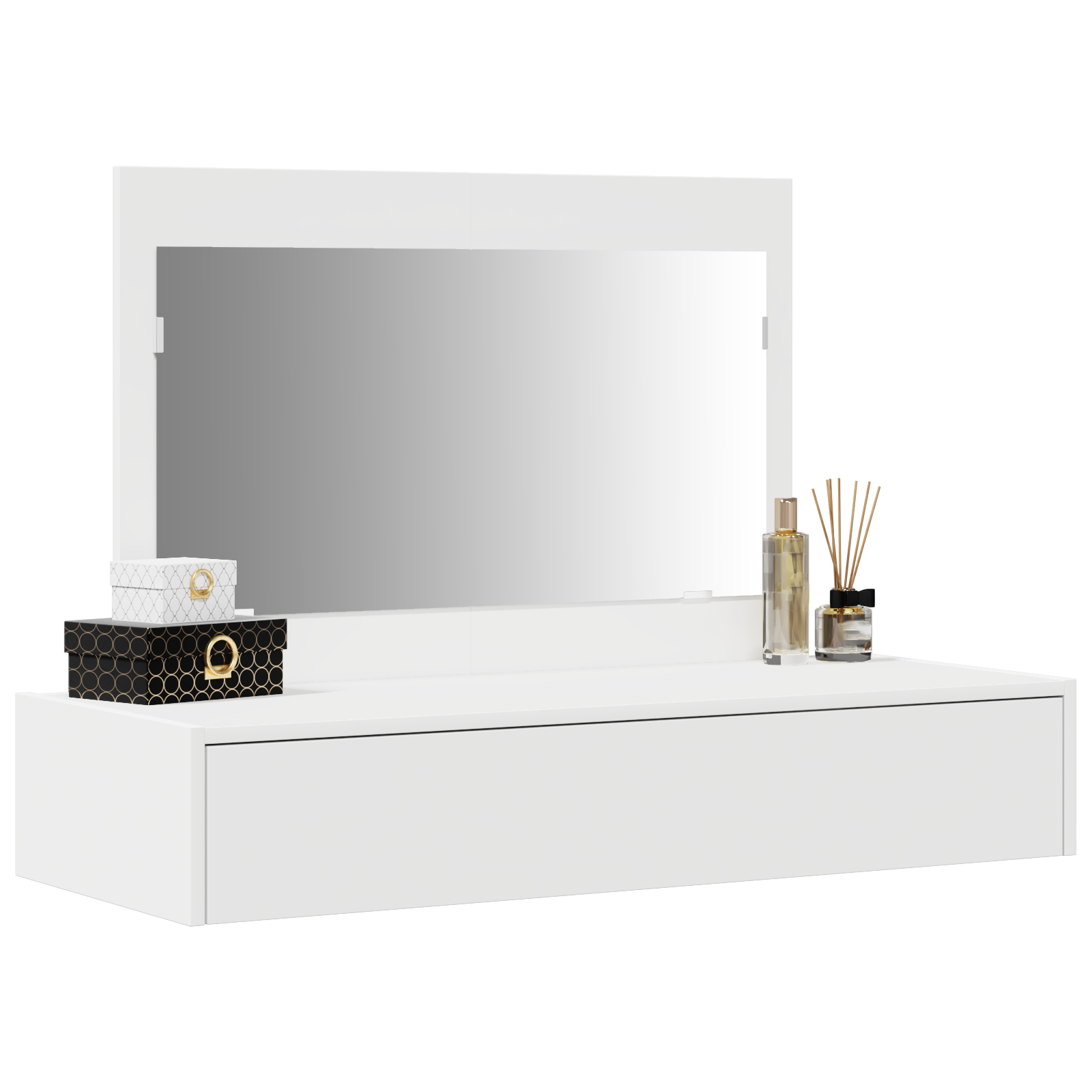 Wall Hanging Dressing Table White 100x40x70 cm - Image 3