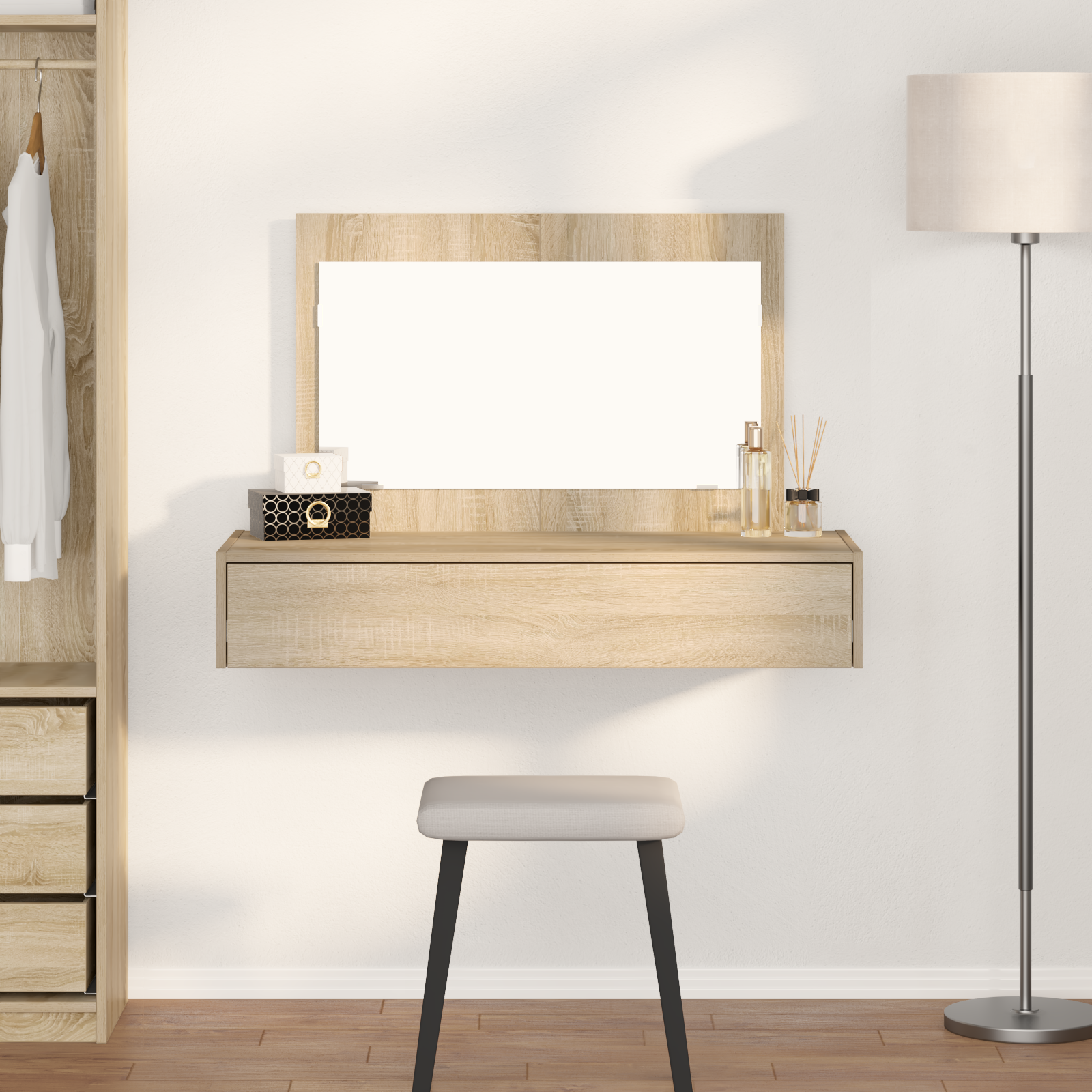 Wall Hanging Dressing Table Sonoma Oak 100x40x70 cm