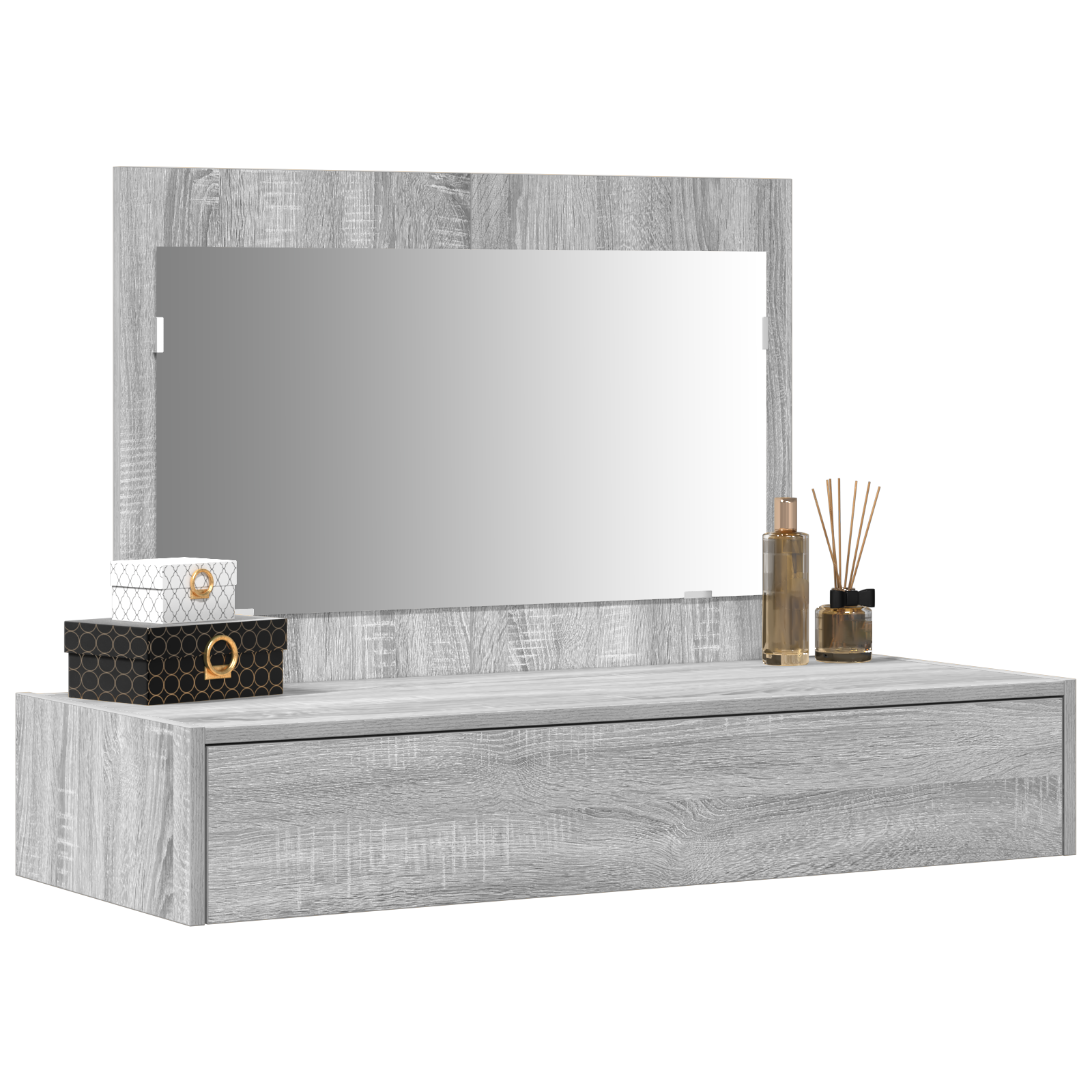 Wall Hanging Dressing Table Grey Sonoma 100x40x70 cm - Image 3