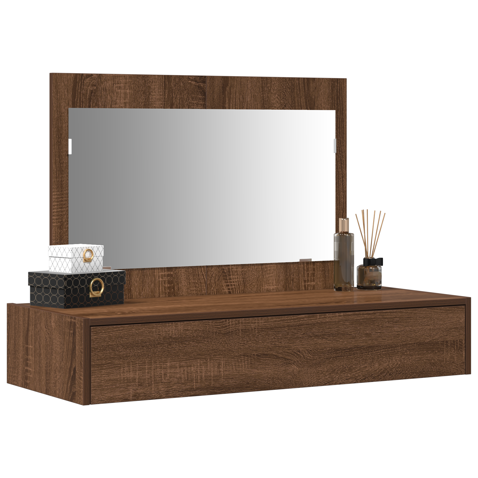 Wall Hanging Dressing Table Brown Oak 100x40x70 cm - Image 3
