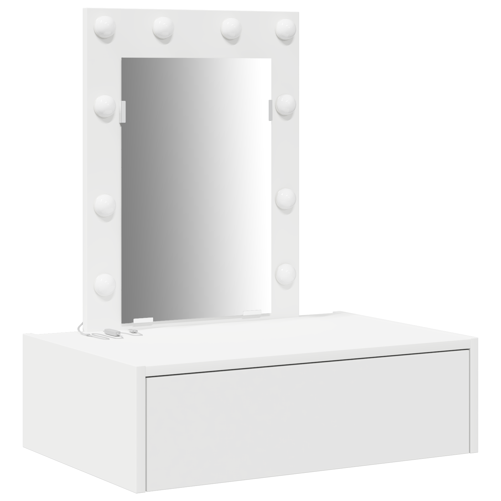 Wall Hanging Dressing Table with LED Lights - White - Image 2