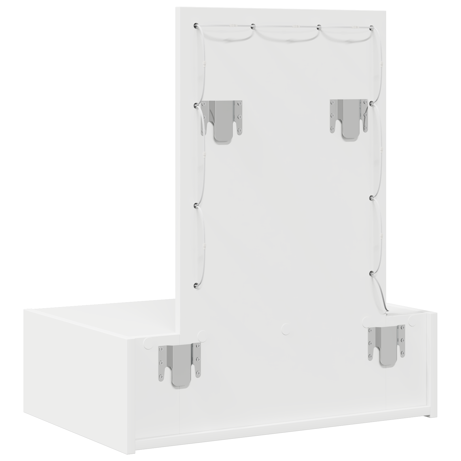 Wall Hanging Dressing Table with LED Lights - White - Image 7
