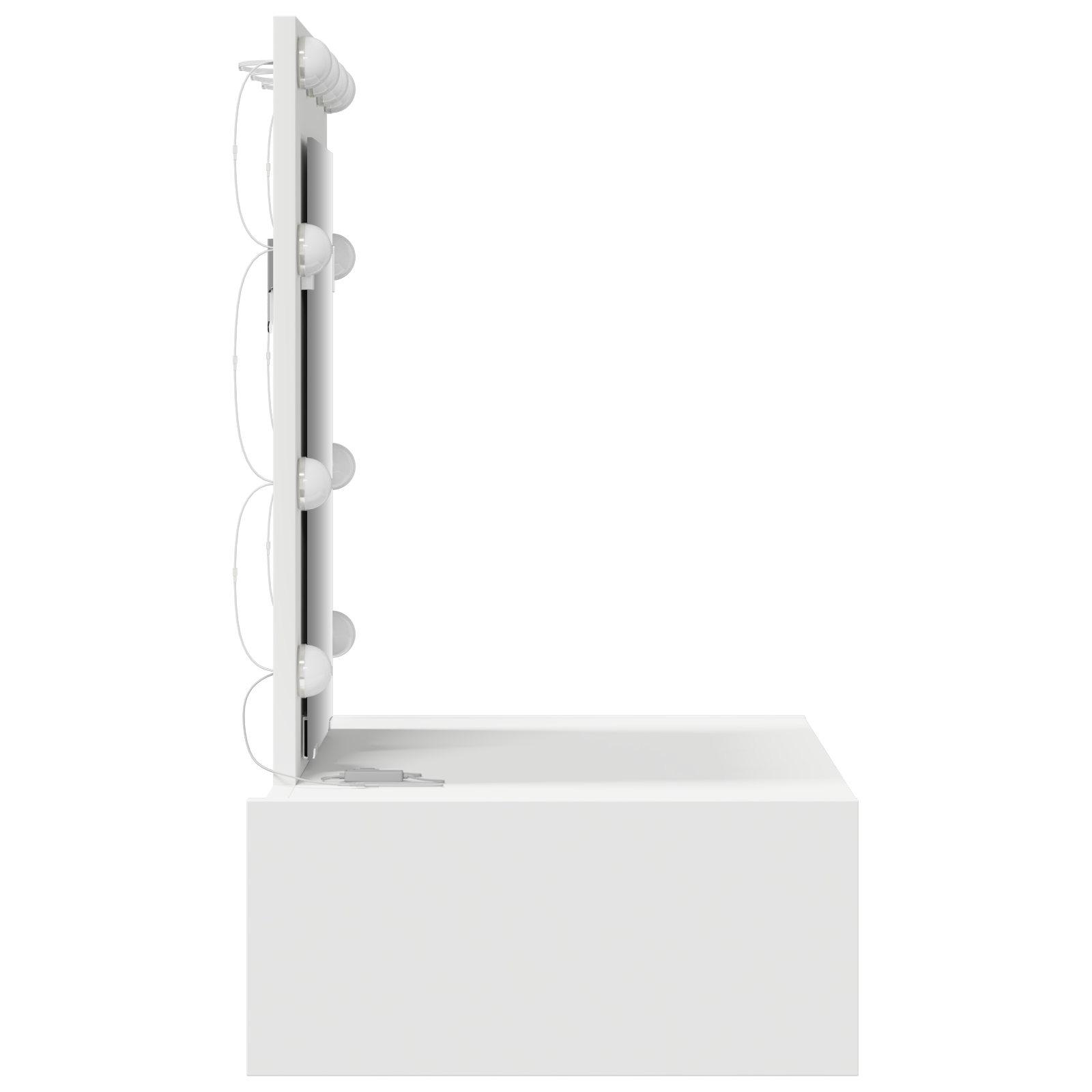 Wall Hanging Dressing Table with LED Lights - White - Image 6