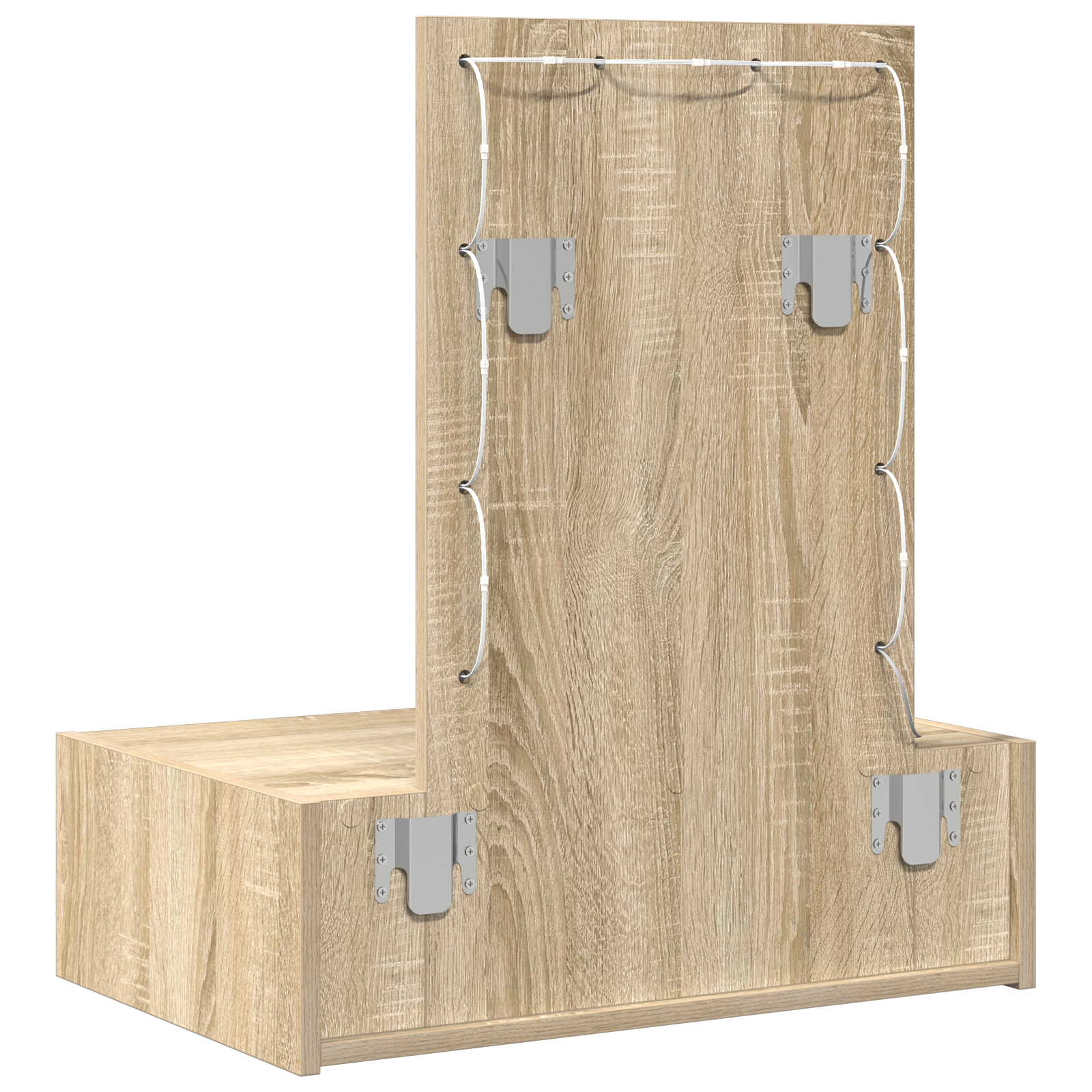 Wall Hanging Dressing Table with LED Lights Sonoma Oak - Image 7