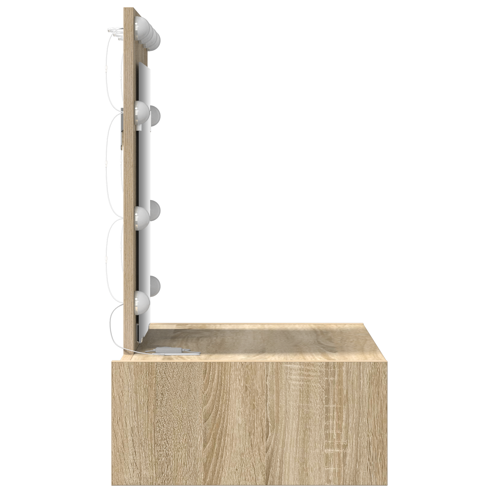 Wall Hanging Dressing Table with LED Lights Sonoma Oak - Image 6