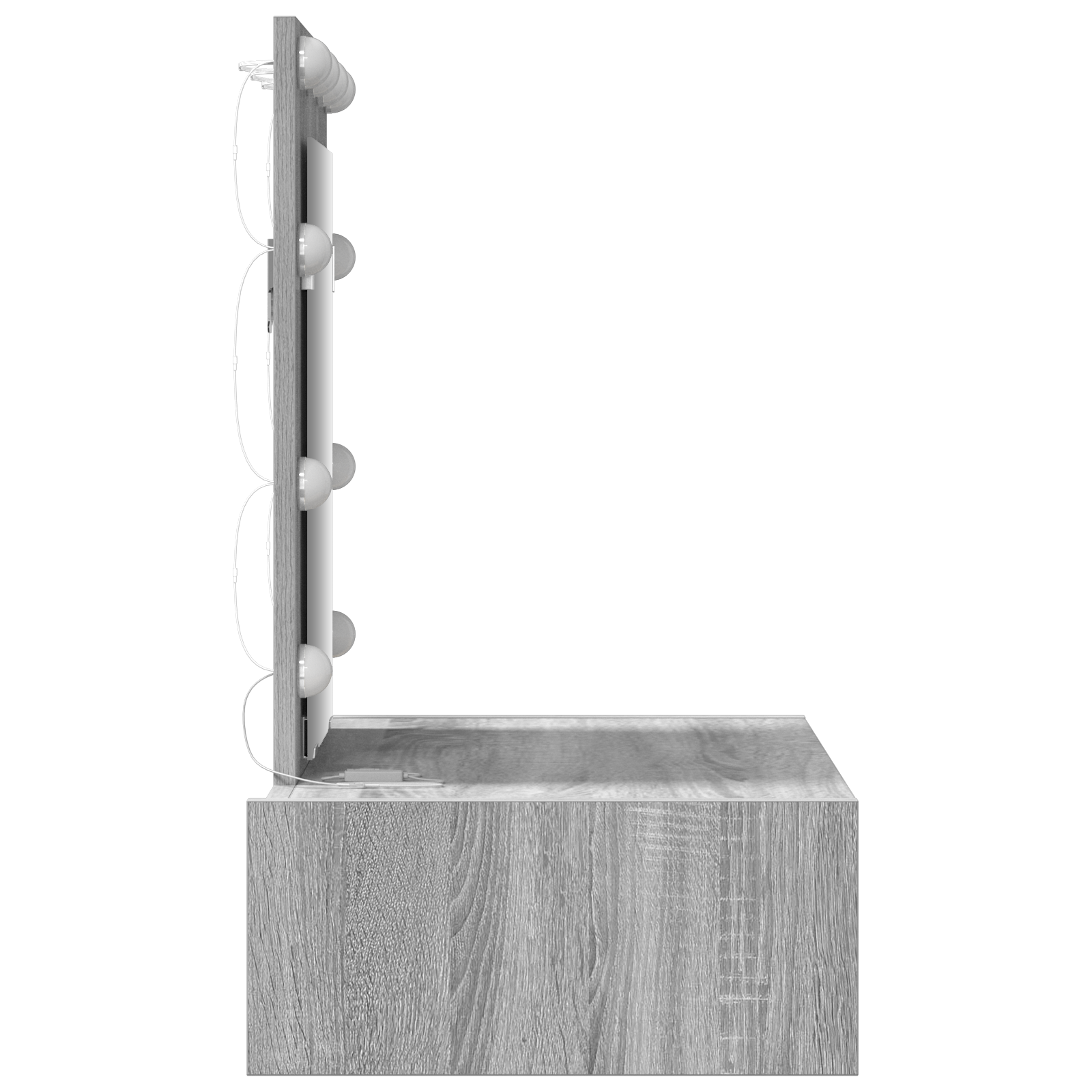 Wall Hanging Dressing Table with LED Lights Grey Sonoma - Image 6