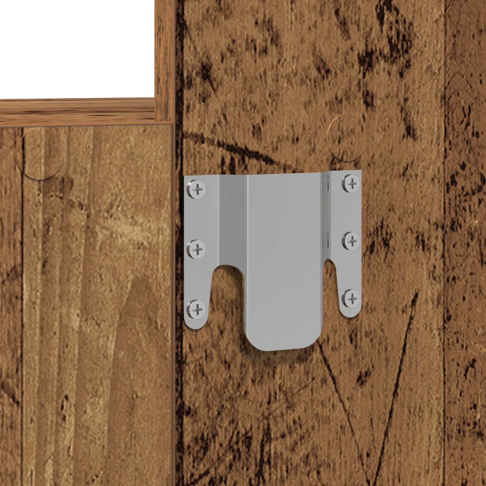 Wall Hanging Dressing Table with LED Lights Old Wood - Image 9