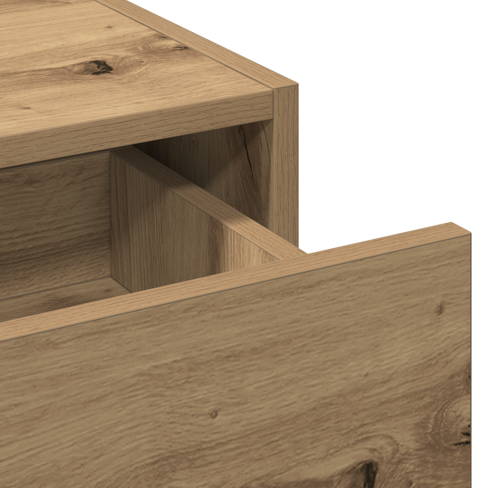 Wall Hanging Dressing Table with LED Lights - Artisan Oak - Image 8