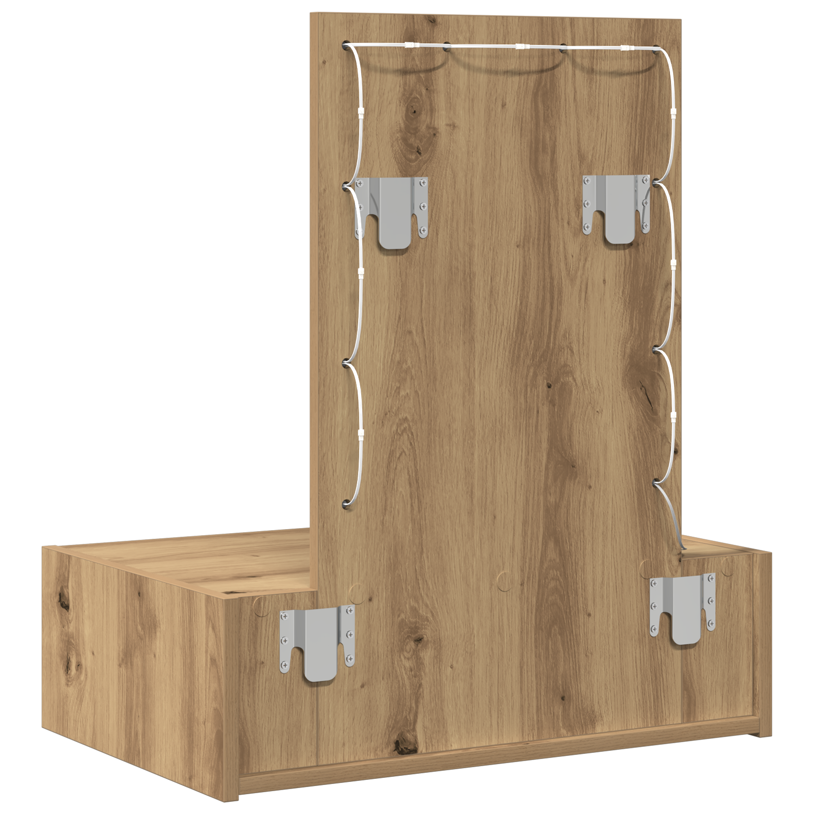Wall Hanging Dressing Table with LED Lights - Artisan Oak - Image 7