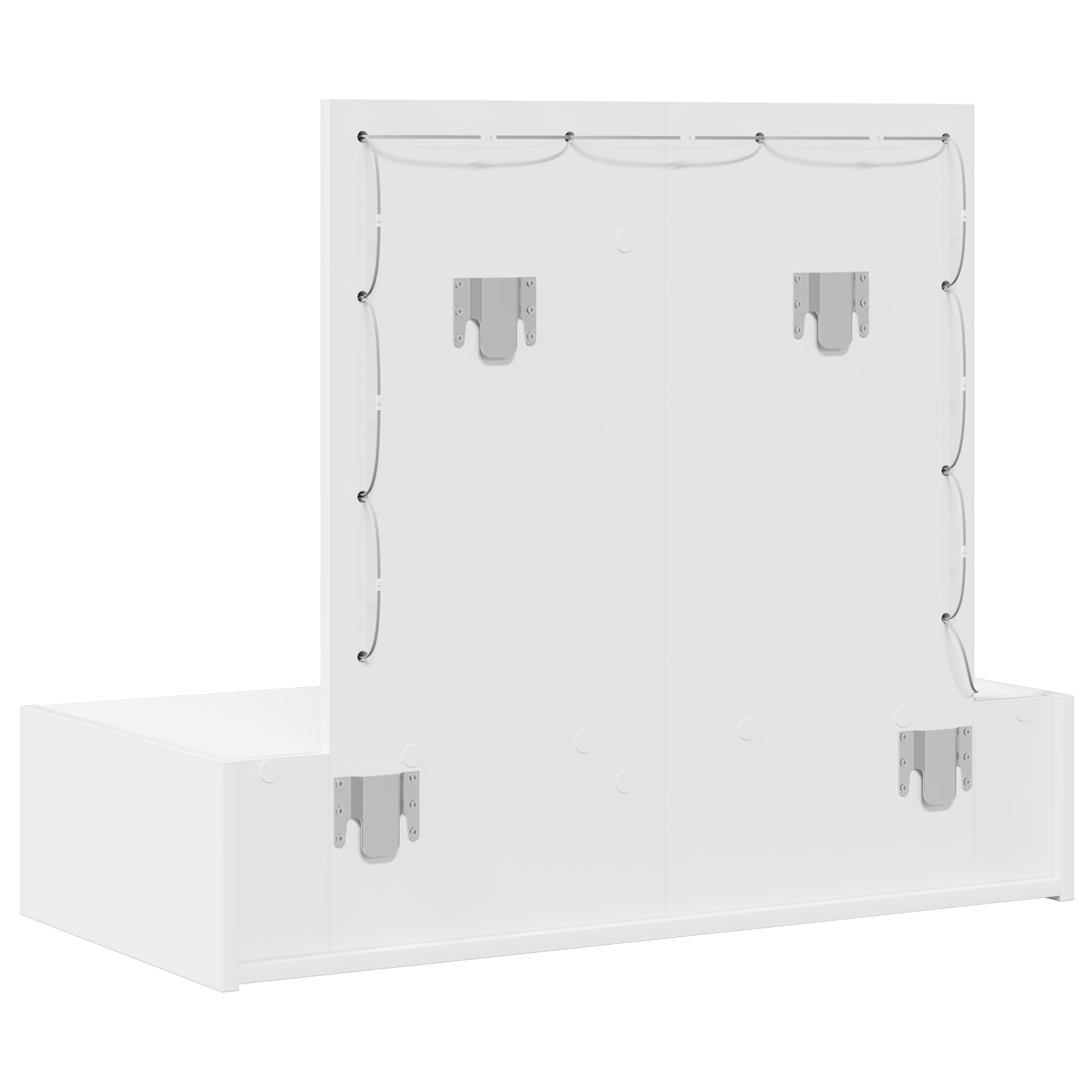 Wall Hanging Dressing Table with LED Lights - White - Image 7