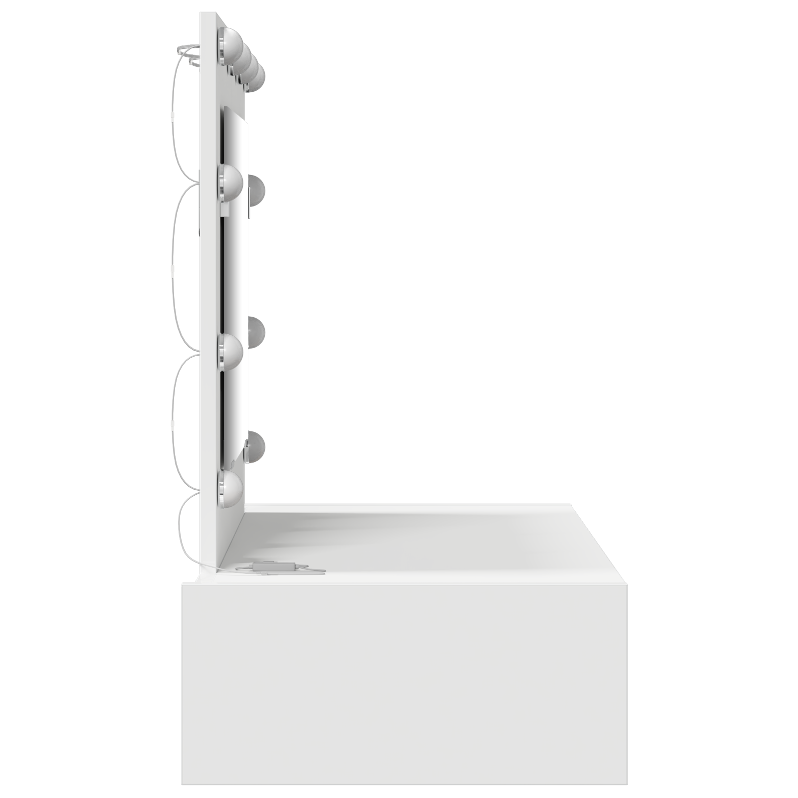 Wall Hanging Dressing Table with LED Lights - White - Image 6