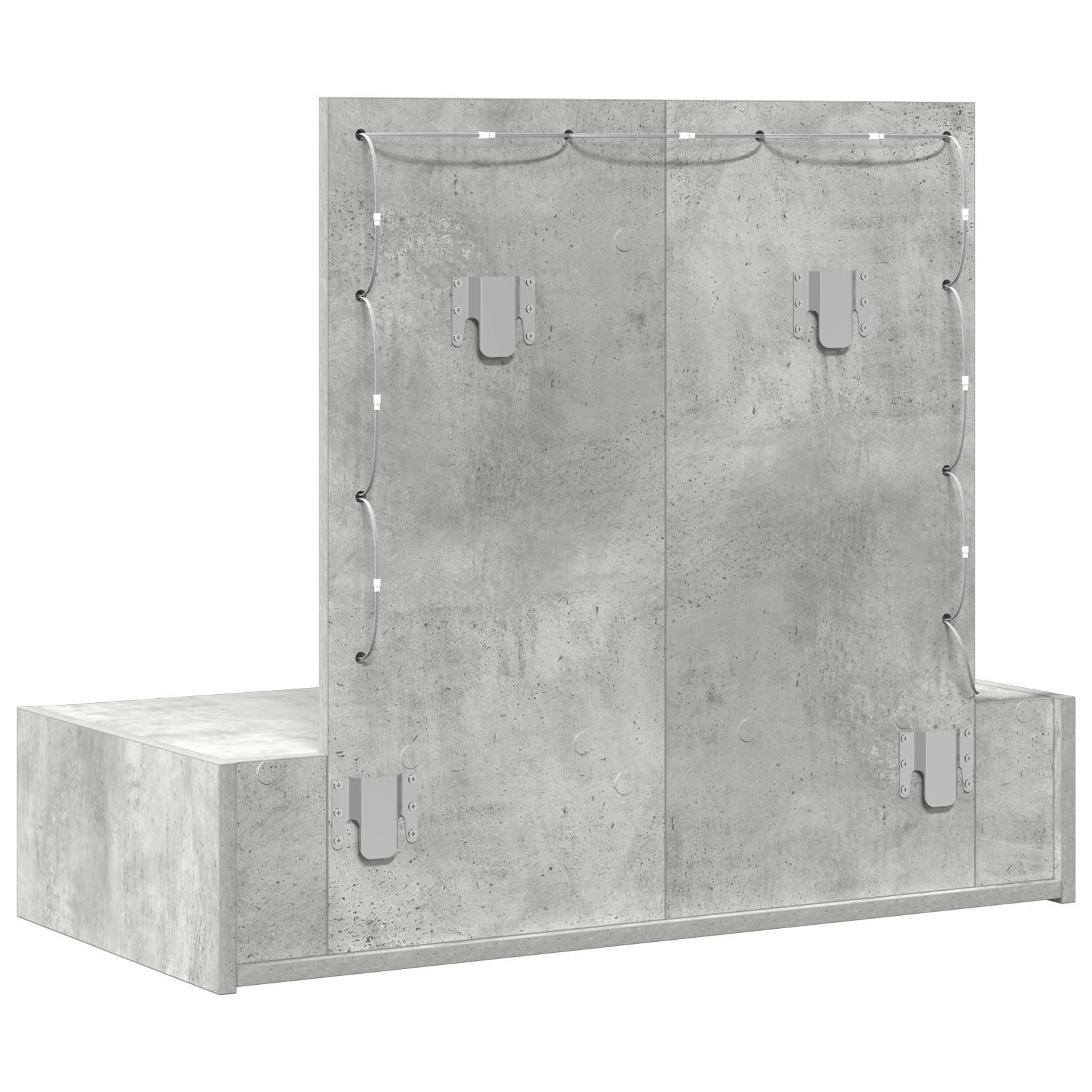 Wall Hanging Dressing Table with LED Lights Concrete Grey - Image 7