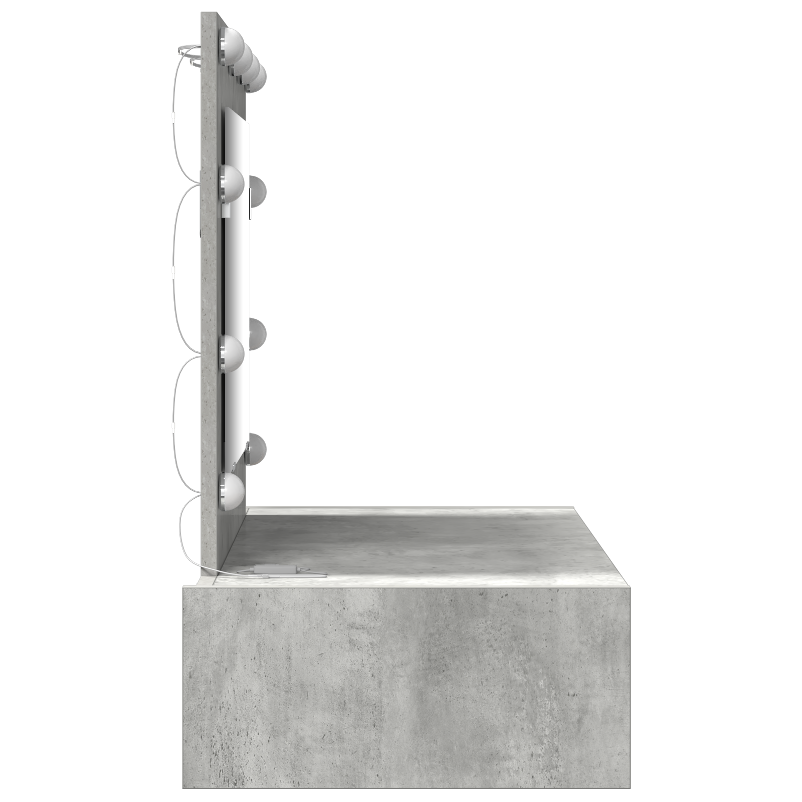 Wall Hanging Dressing Table with LED Lights Concrete Grey - Image 6