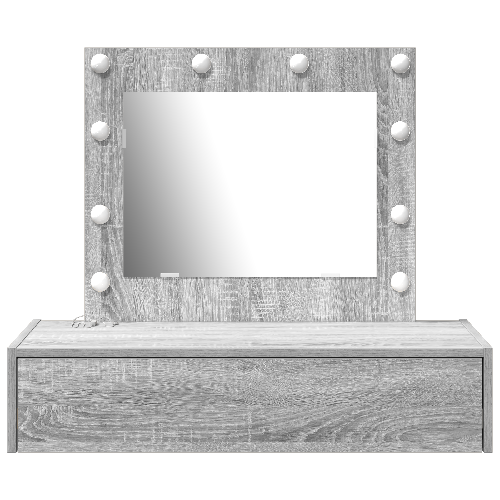 Wall Hanging Dressing Table with LED Lights Grey Sonoma - Image 5