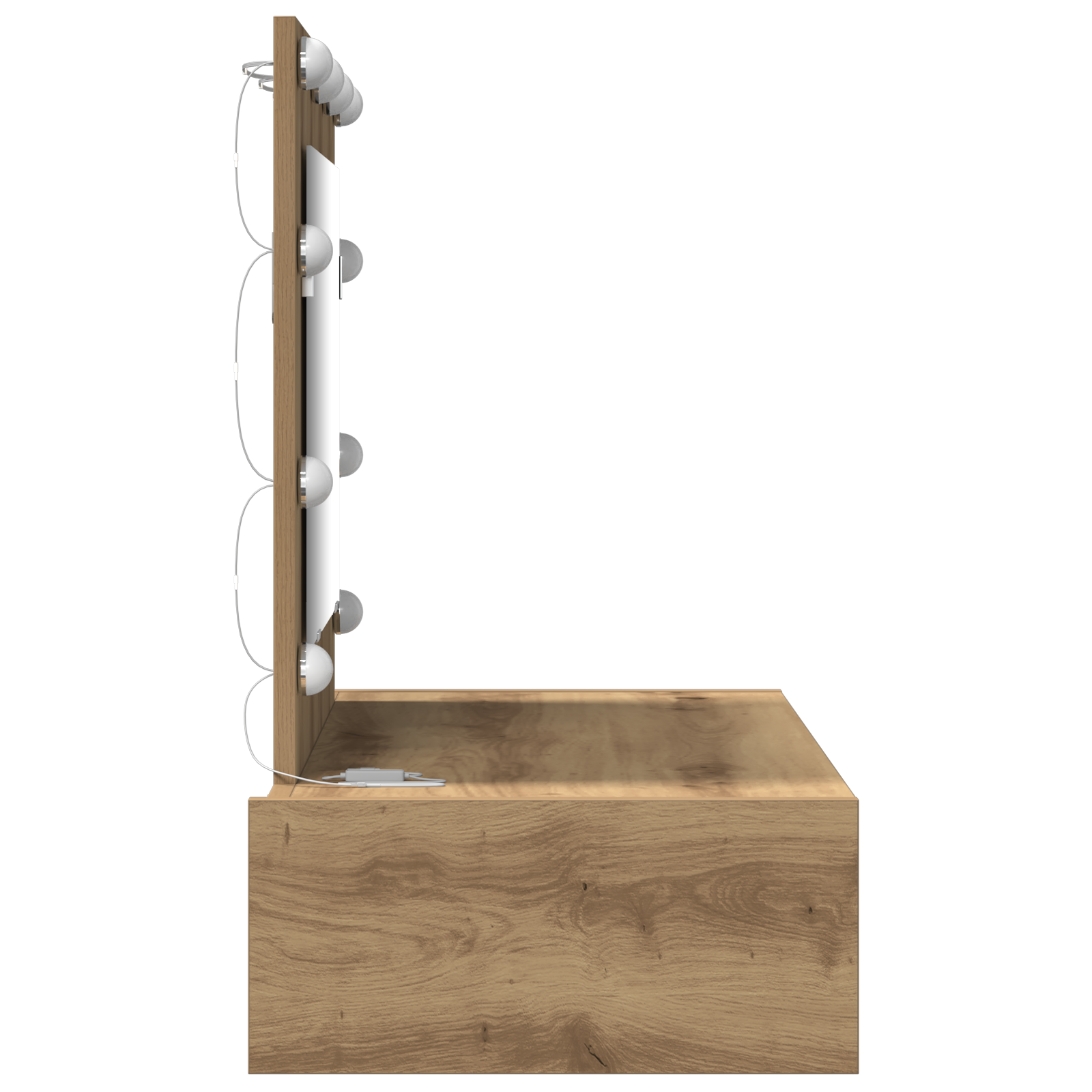 Wall Hanging Dressing Table with LED Lights Artisan Oak - Image 6