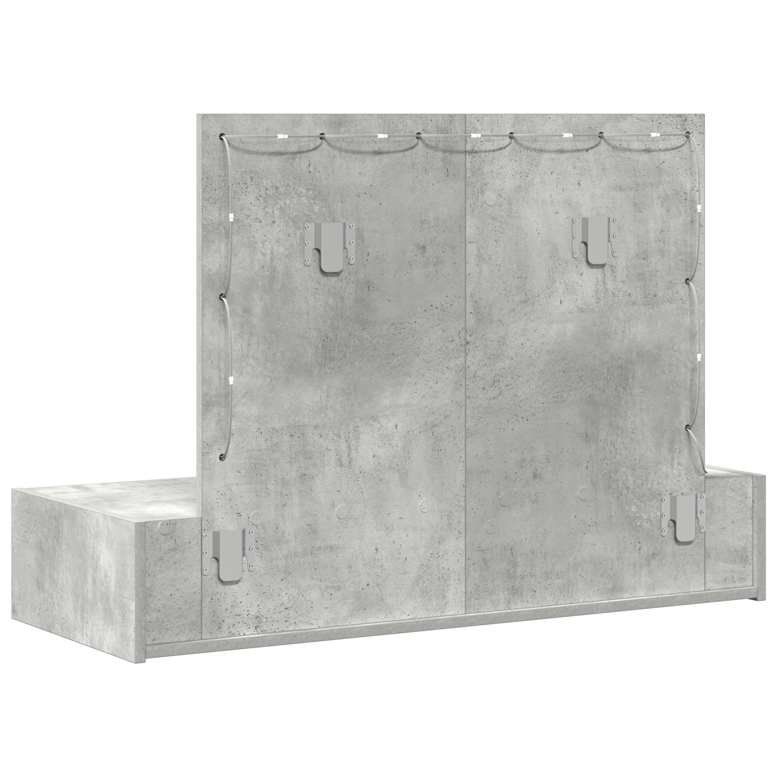 Wall Hanging Dressing Table with LED Lights in Concrete Grey - Image 7