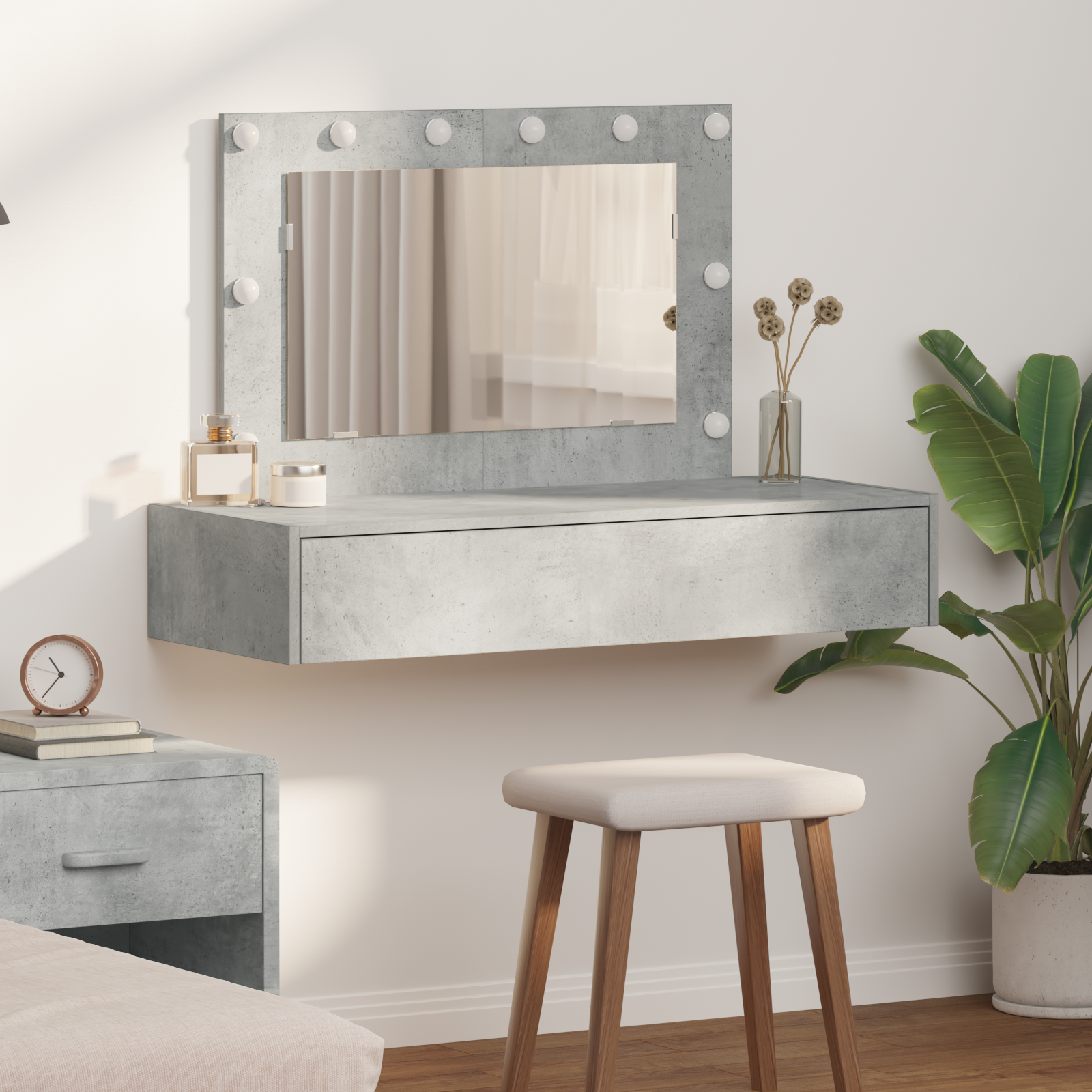 Thumbnail - vidaXL Schminktisch mit Schubladen Grau 100 x 40 x 70 cm Holzwerkstoff