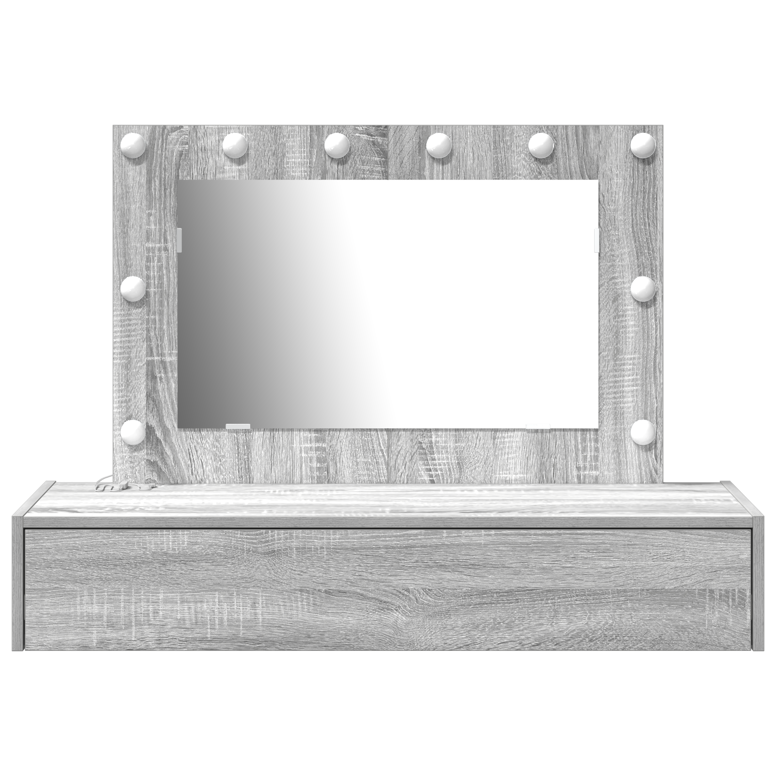 Wall Hanging Dressing Table with LED Lights Grey Sonoma - Image 5