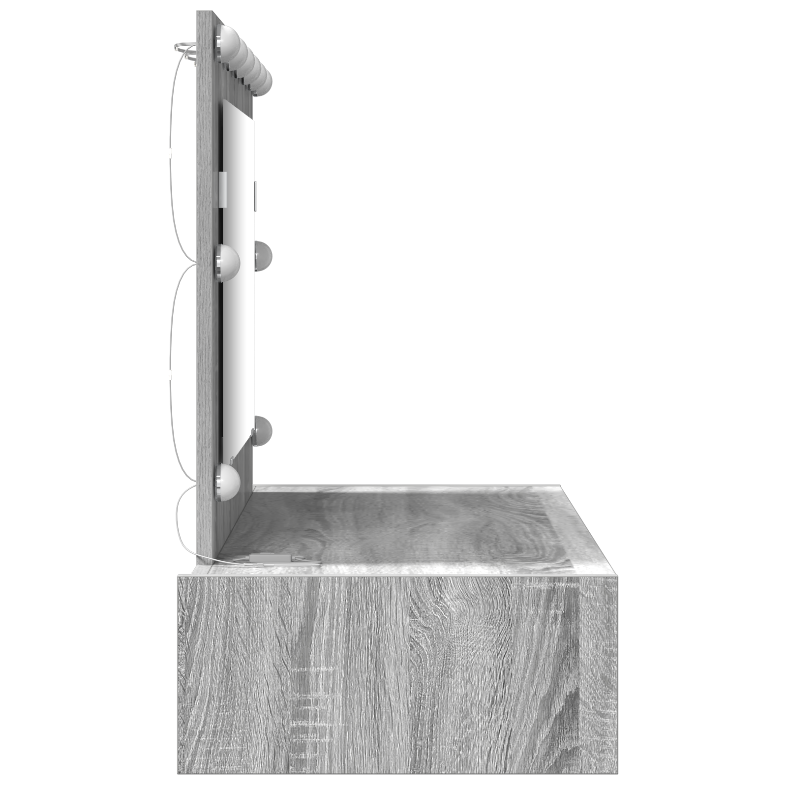 Wall Hanging Dressing Table with LED Lights Grey Sonoma - Image 6