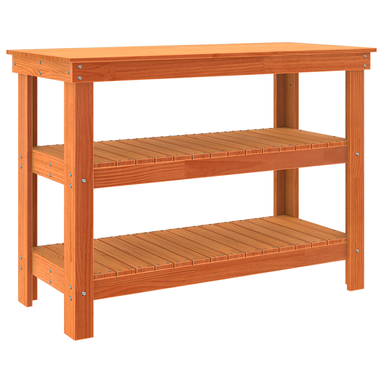 vidaXL Werkbank Wachsbraun 110,5 x 50 x 80 cm Massivholz Kiefer – Bild 2