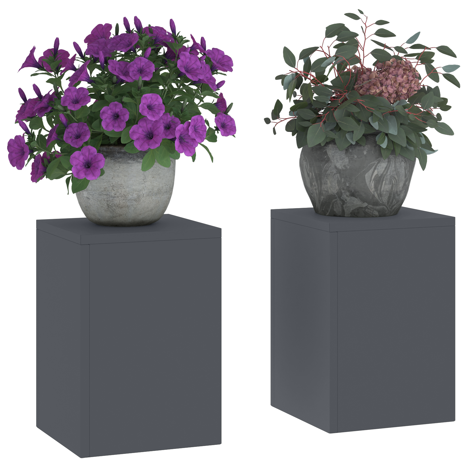 Outdoor Plant Stands Pillar 2 pcs Anthracite 24x24x35 cm Steel - Image 3