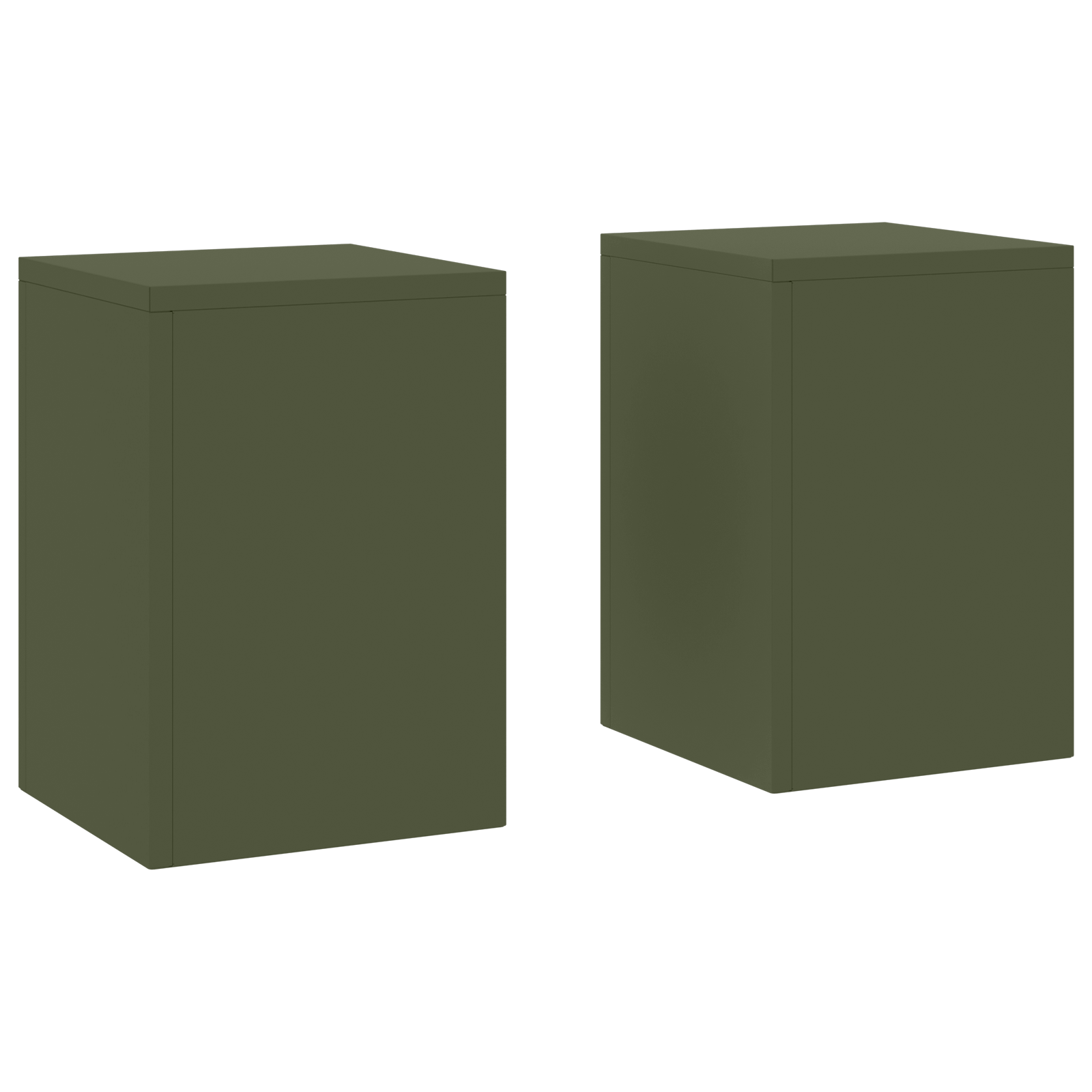 Outdoor Plant Stands Pillar 2 pcs Olive Green 24x24x35 cm Steel - Image 2