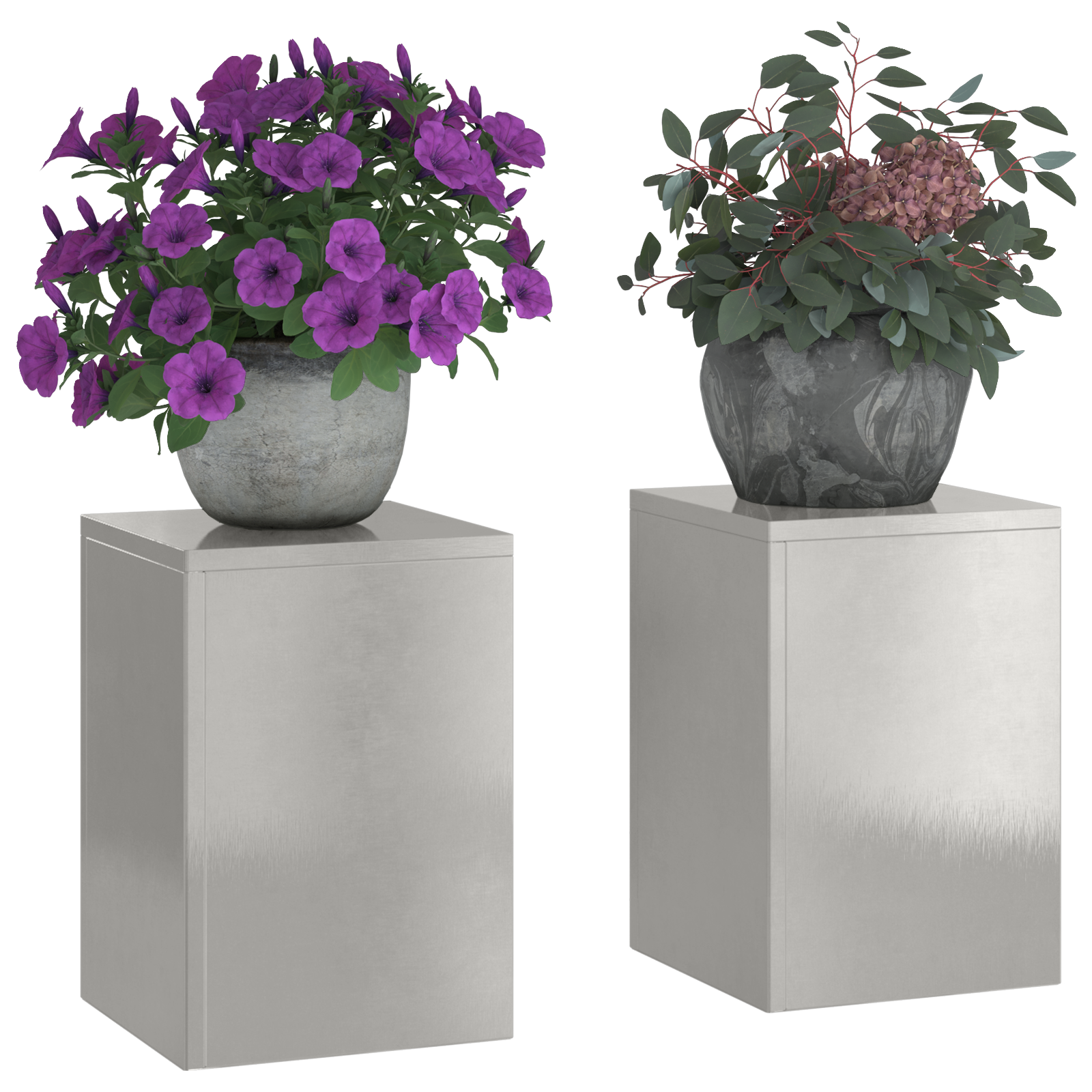 Outdoor Plant Stands Pillar 2 pcs 24x24x35 cm Stainless Steel - Image 3