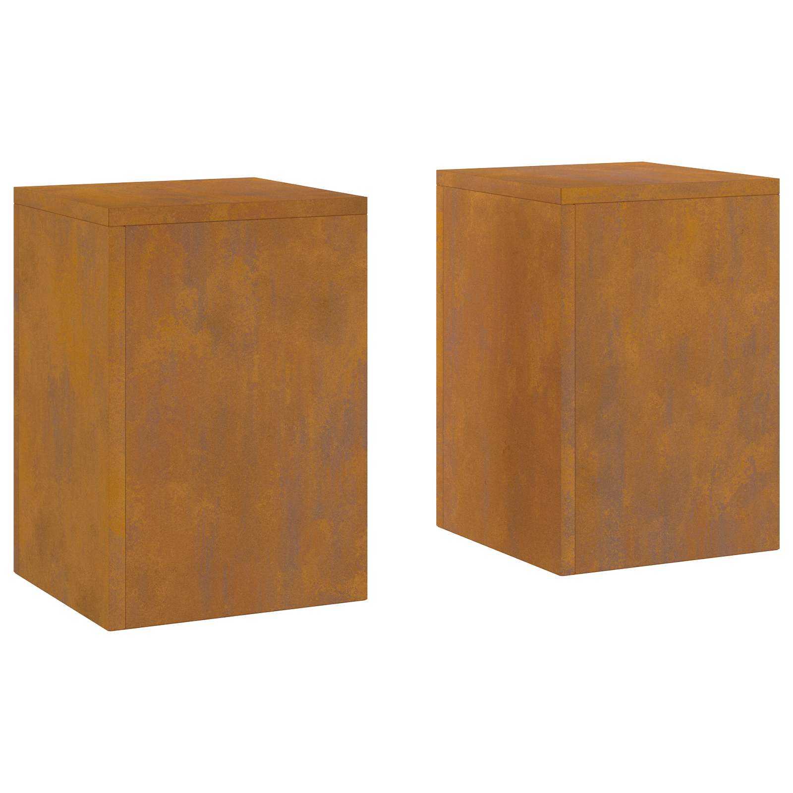 Outdoor Plant Stands Pillar 2 pcs 24x24x35 cm Weathering Steel - Image 7