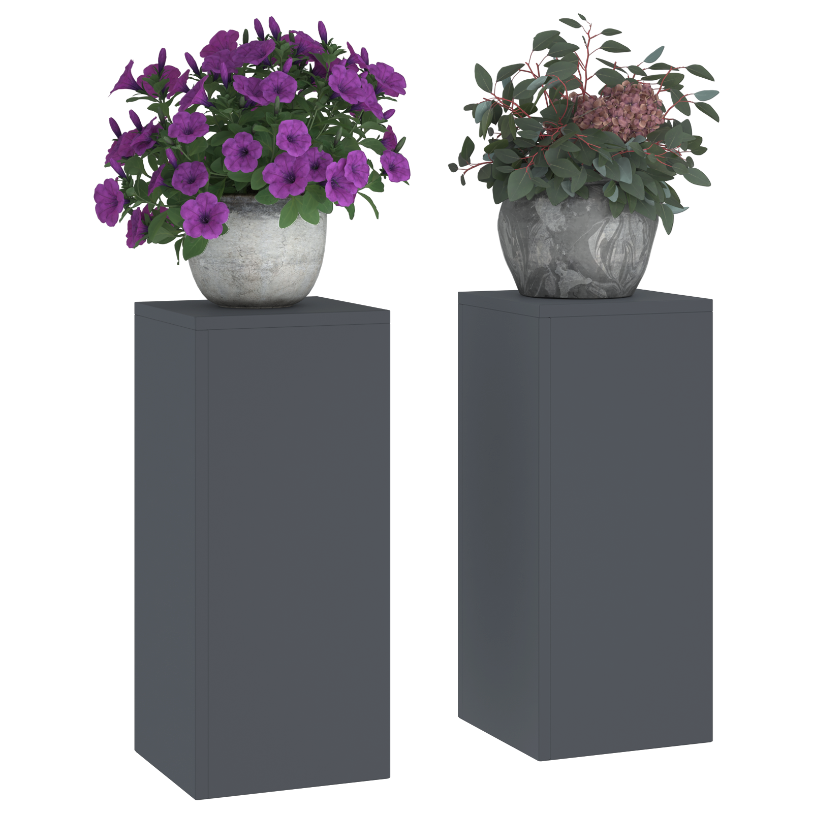 laukiniai gėlių stovai stulpas 2 vnt. Antracitas 24x24x55 cm plienas - Image 3