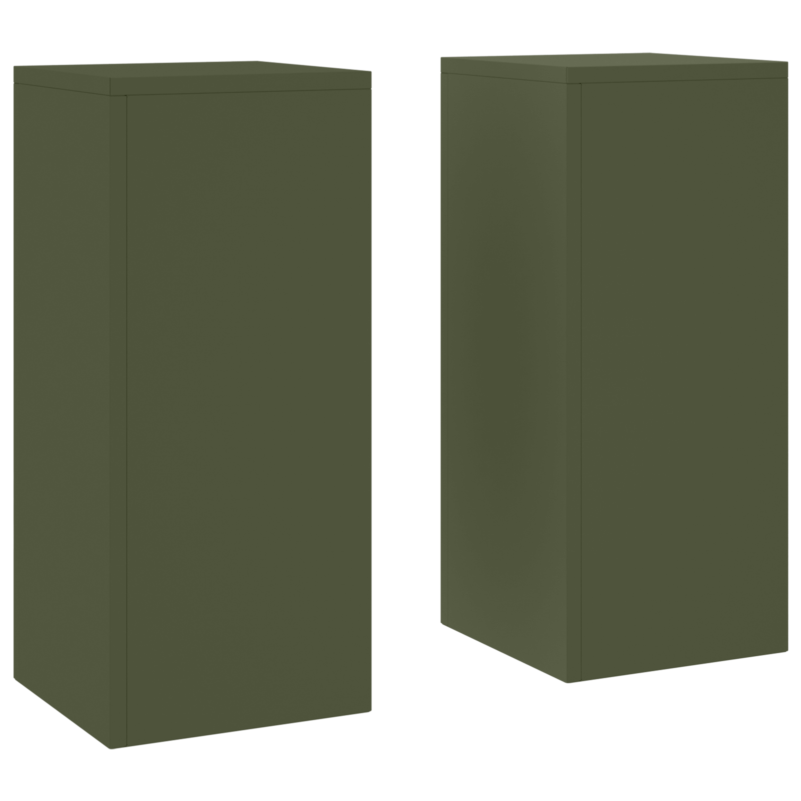 Outdoor Plant Stands Pillar 2 pcs Olive Green 24x24x55 cm Steel - Image 2