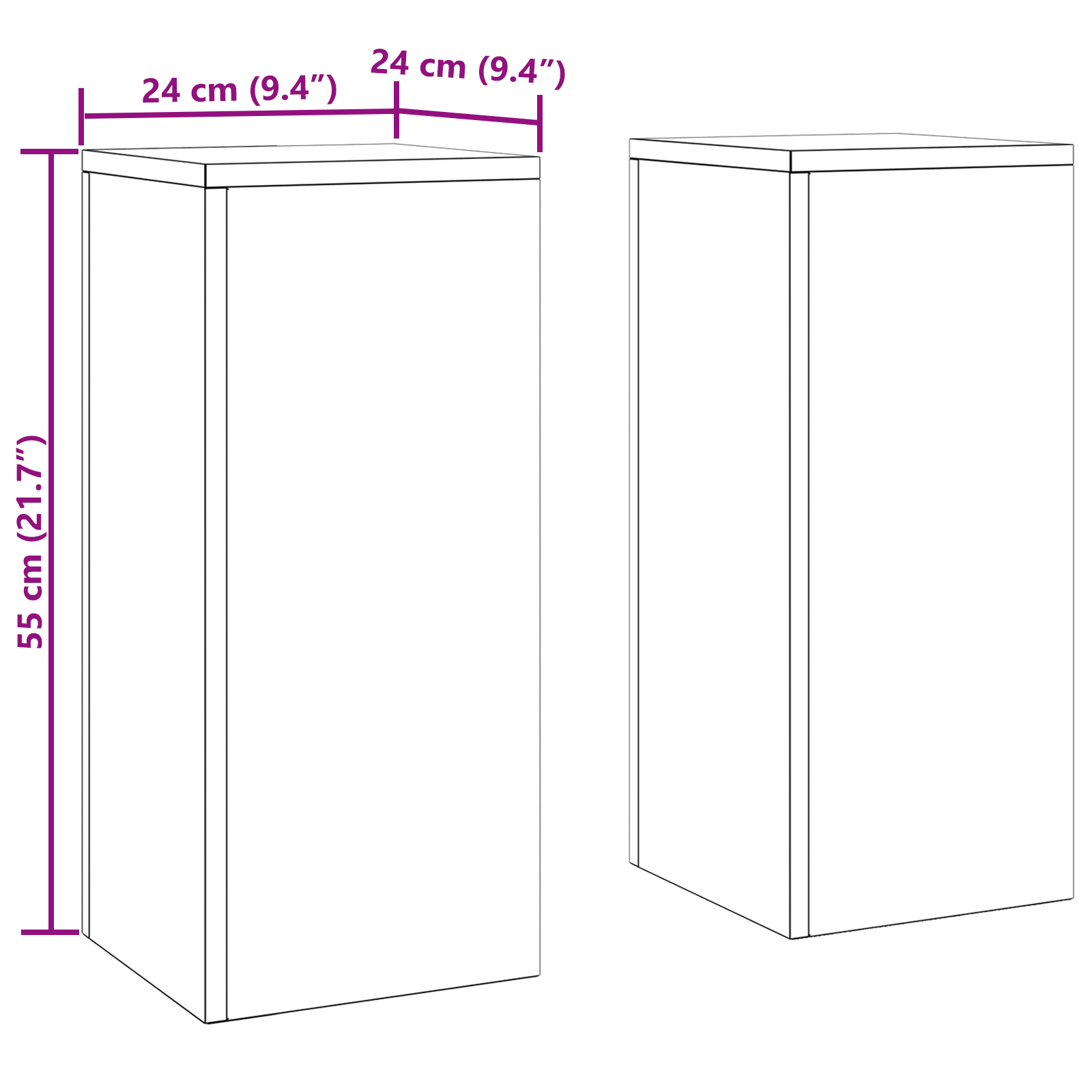 Outdoor Plant Stands Pillar 2 pcs 24x24x55 cm Stainless Steel - Image 10