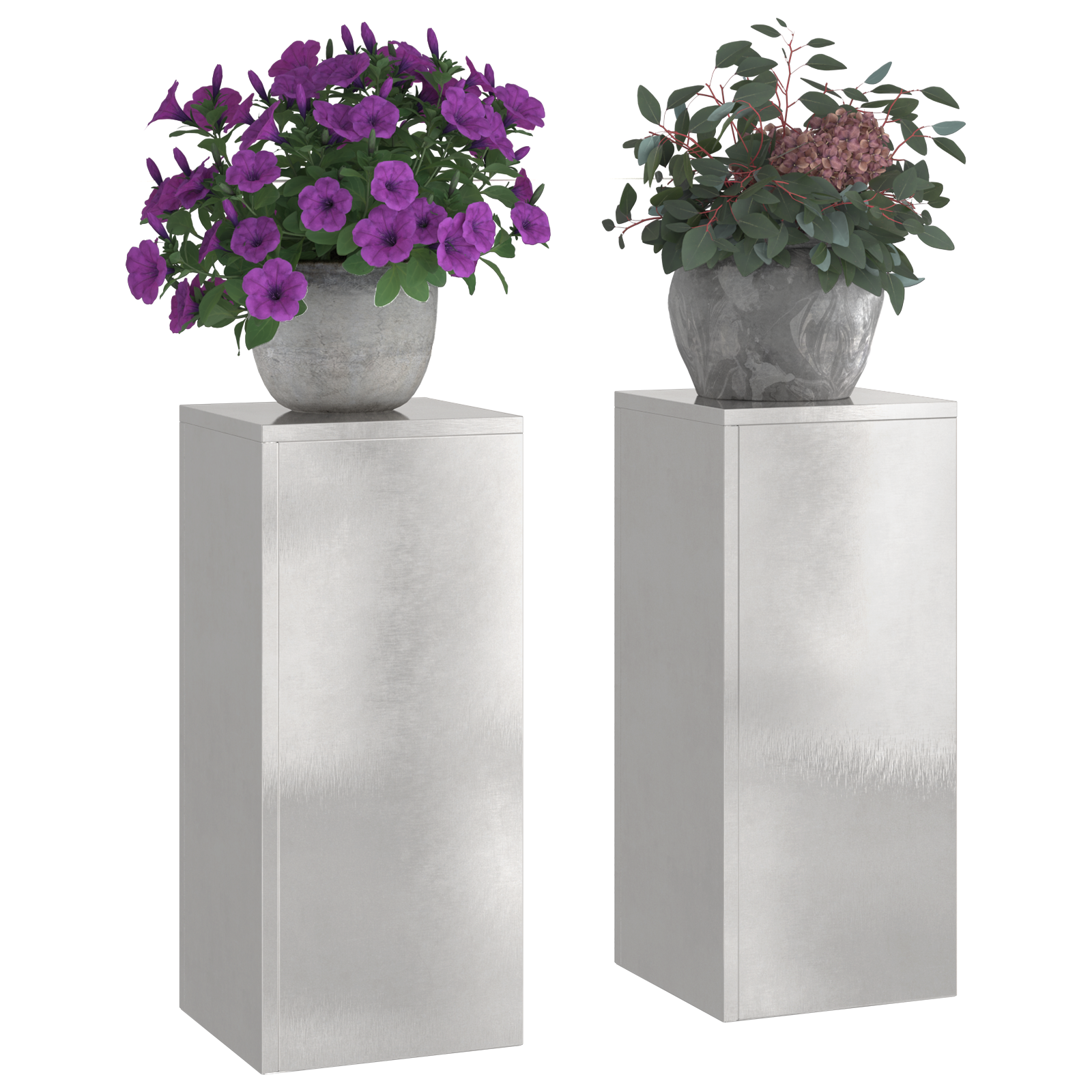 Outdoor Plant Stands Pillar 2 pcs 24x24x55 cm Stainless Steel - Image 3